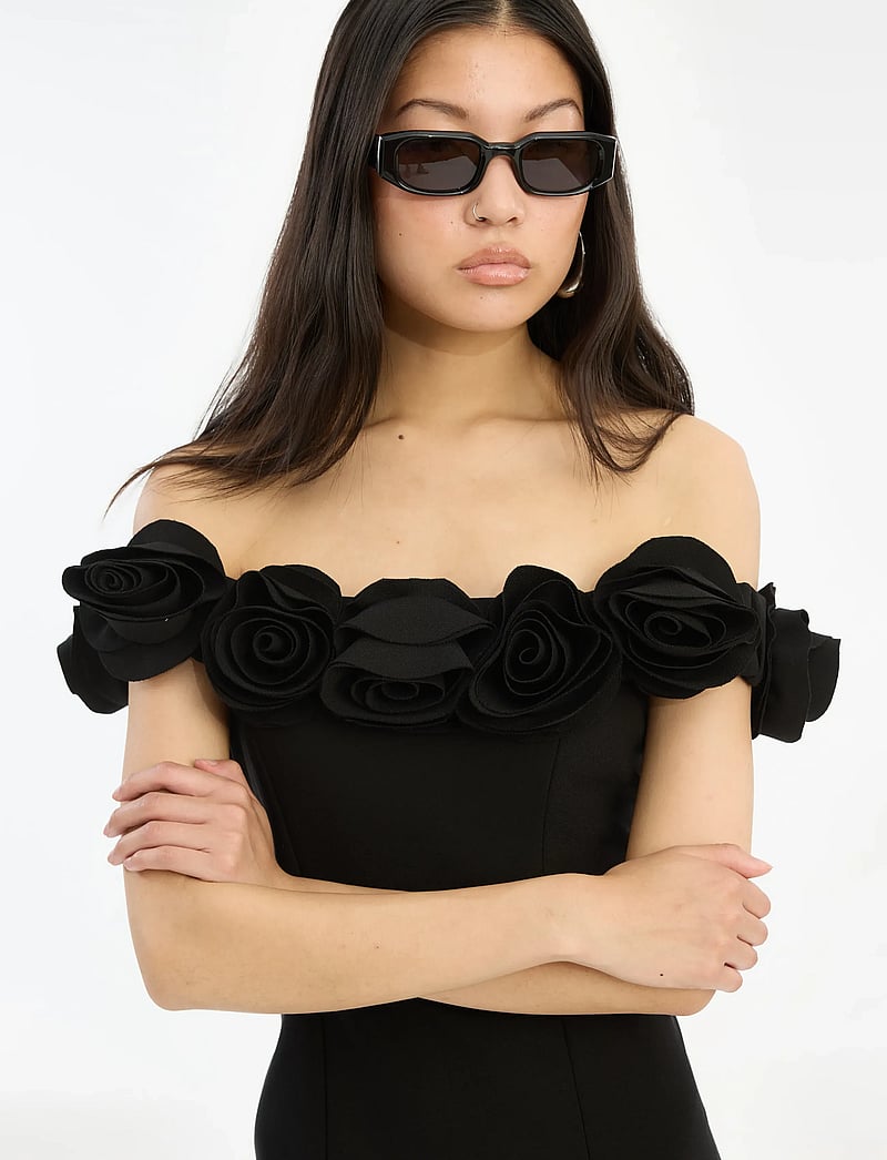 ROTATE - CREPE MIDI FLOWER DRESS - abendkleider - black - 3