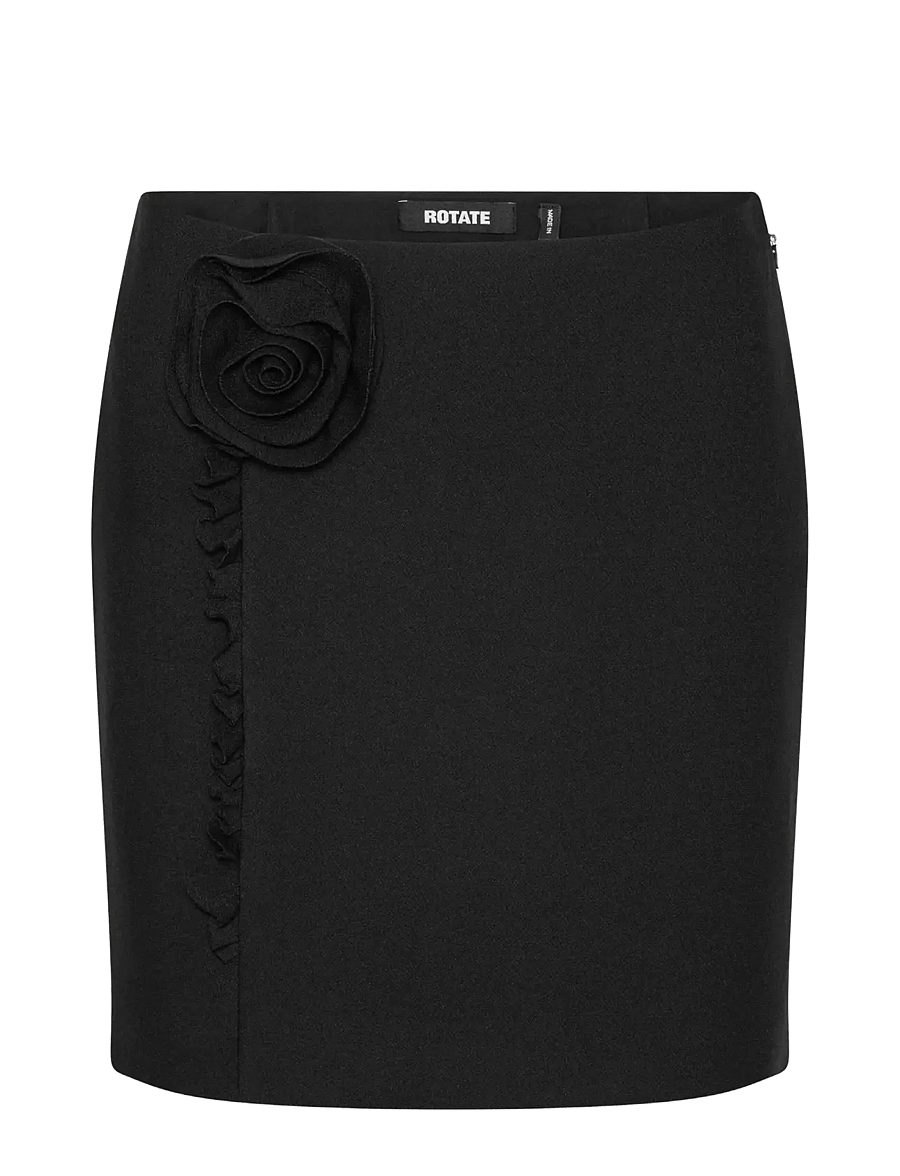 ROTATE - CREPE MINI FLOWER SKIRT - kurze röcke - black - 1
