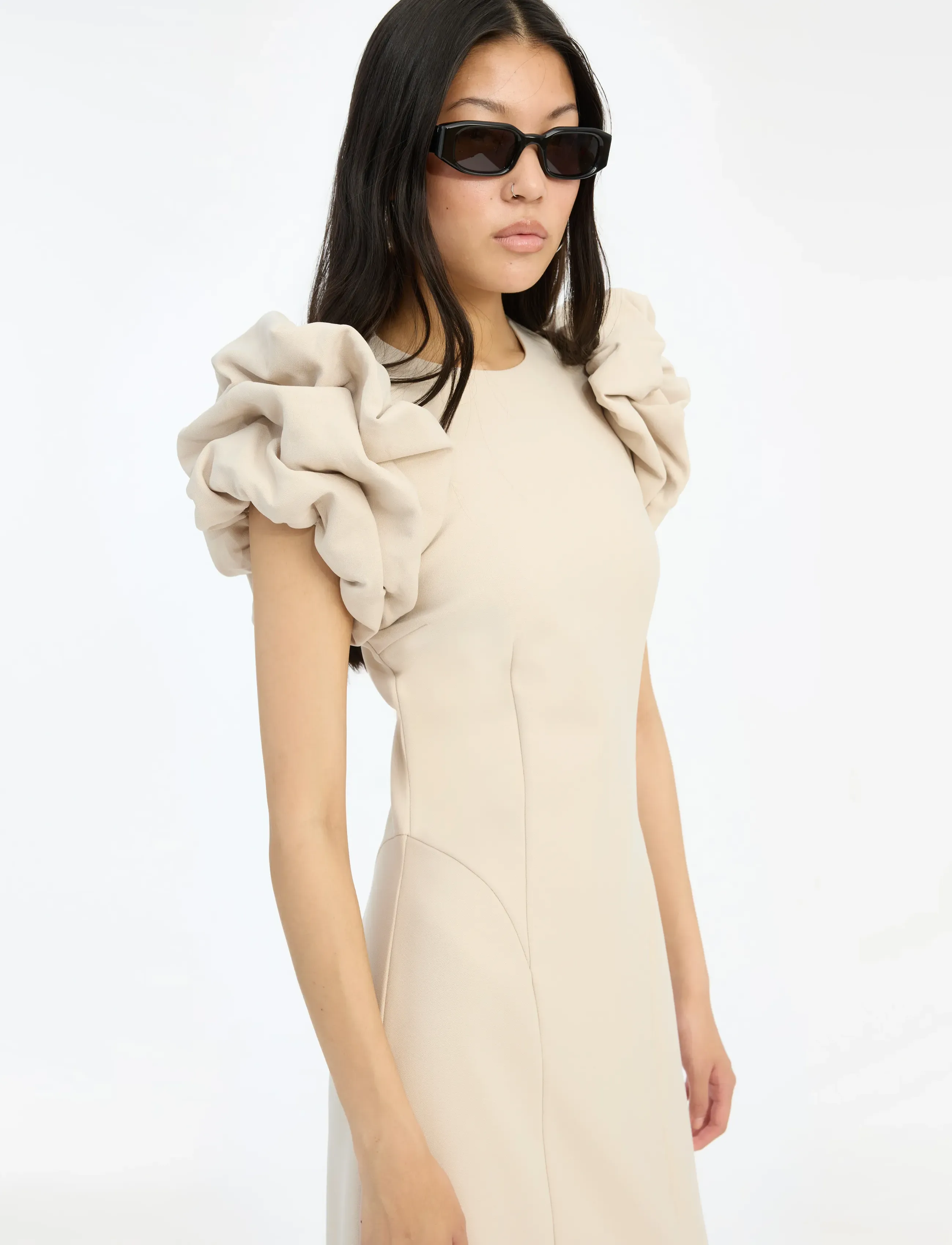 ROTATE - CREPE PUFFY MIDI DRESS - abendkleider - pumice stone - 3