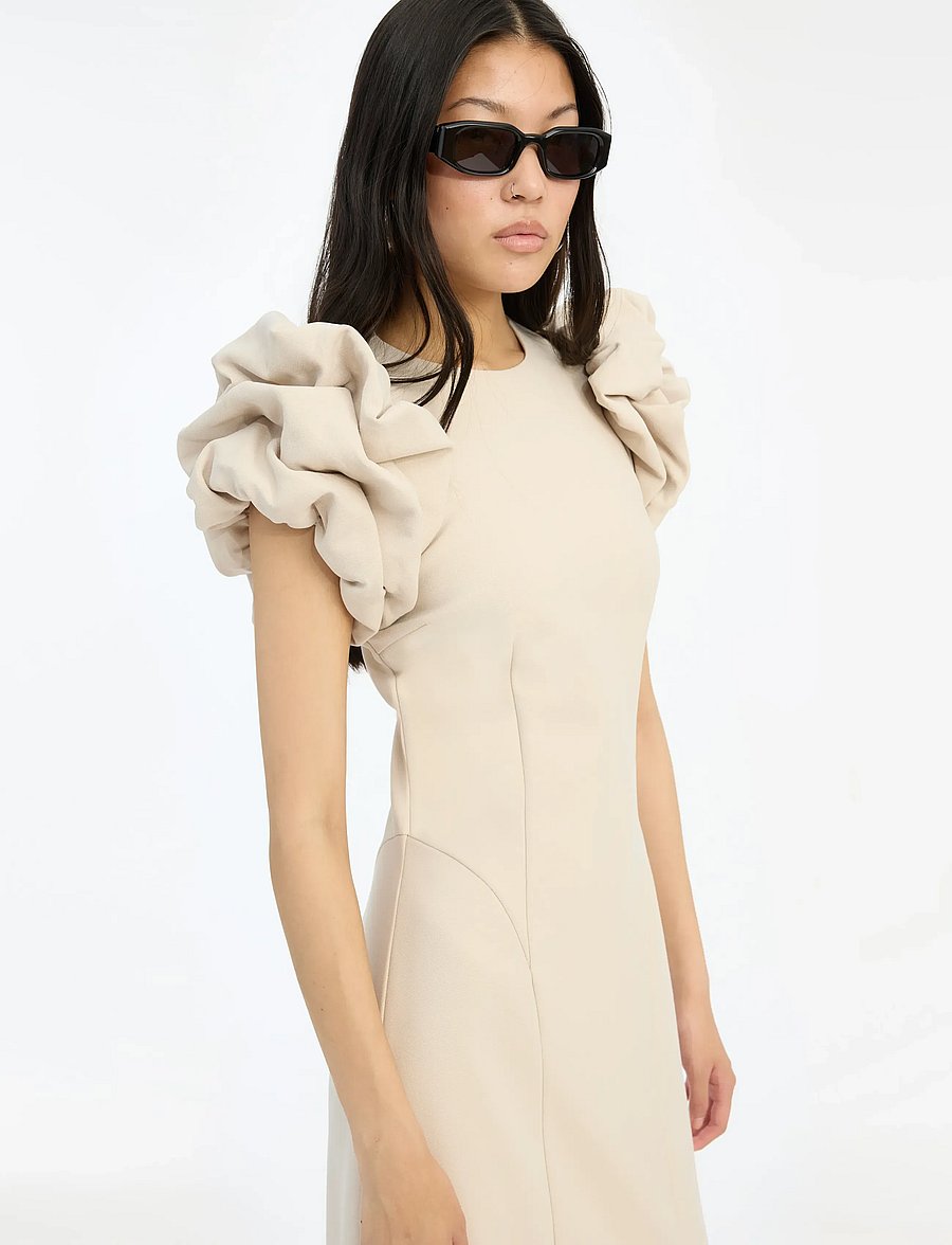 ROTATE - CREPE PUFFY MIDI DRESS - abendkleider - pumice stone - 3