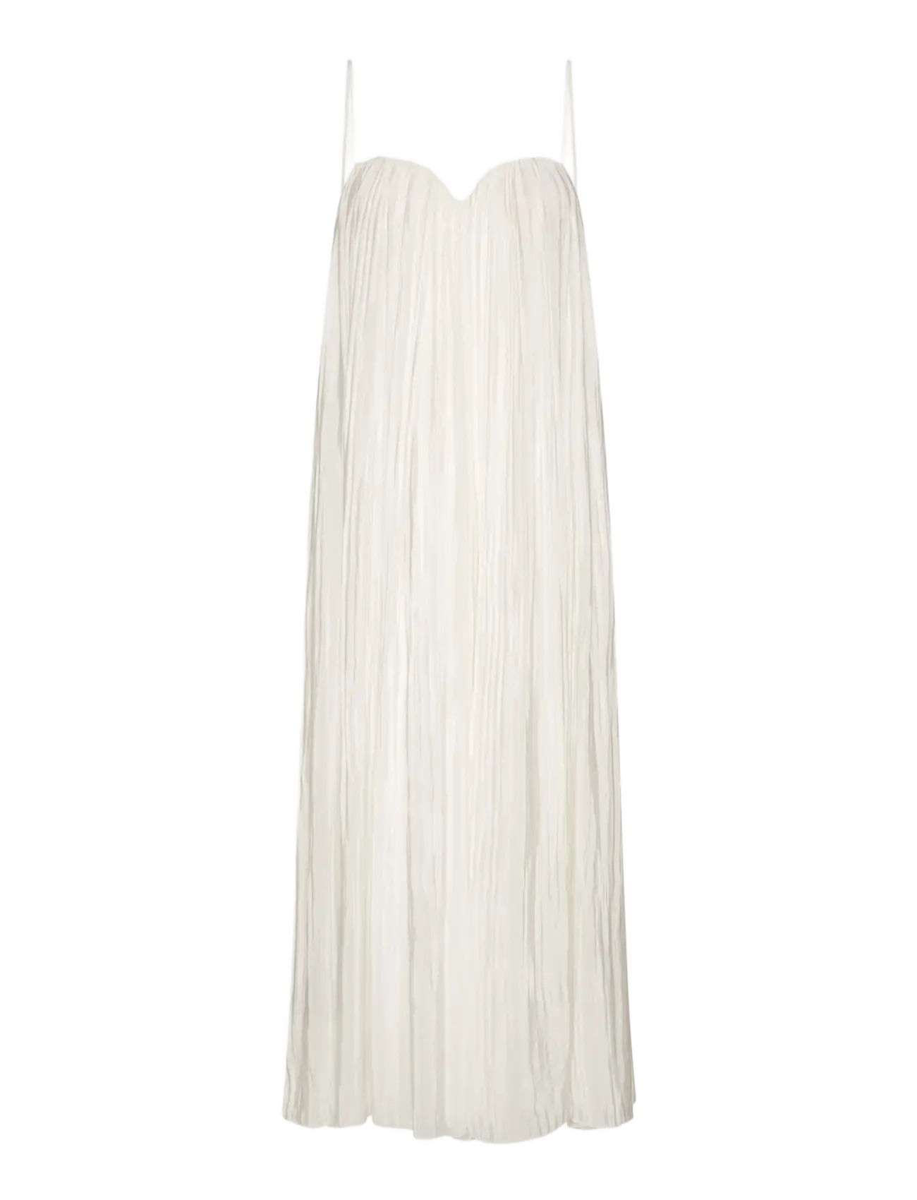 ROTATE - PLEATED MIDI STRAP DRESS - egret - 1