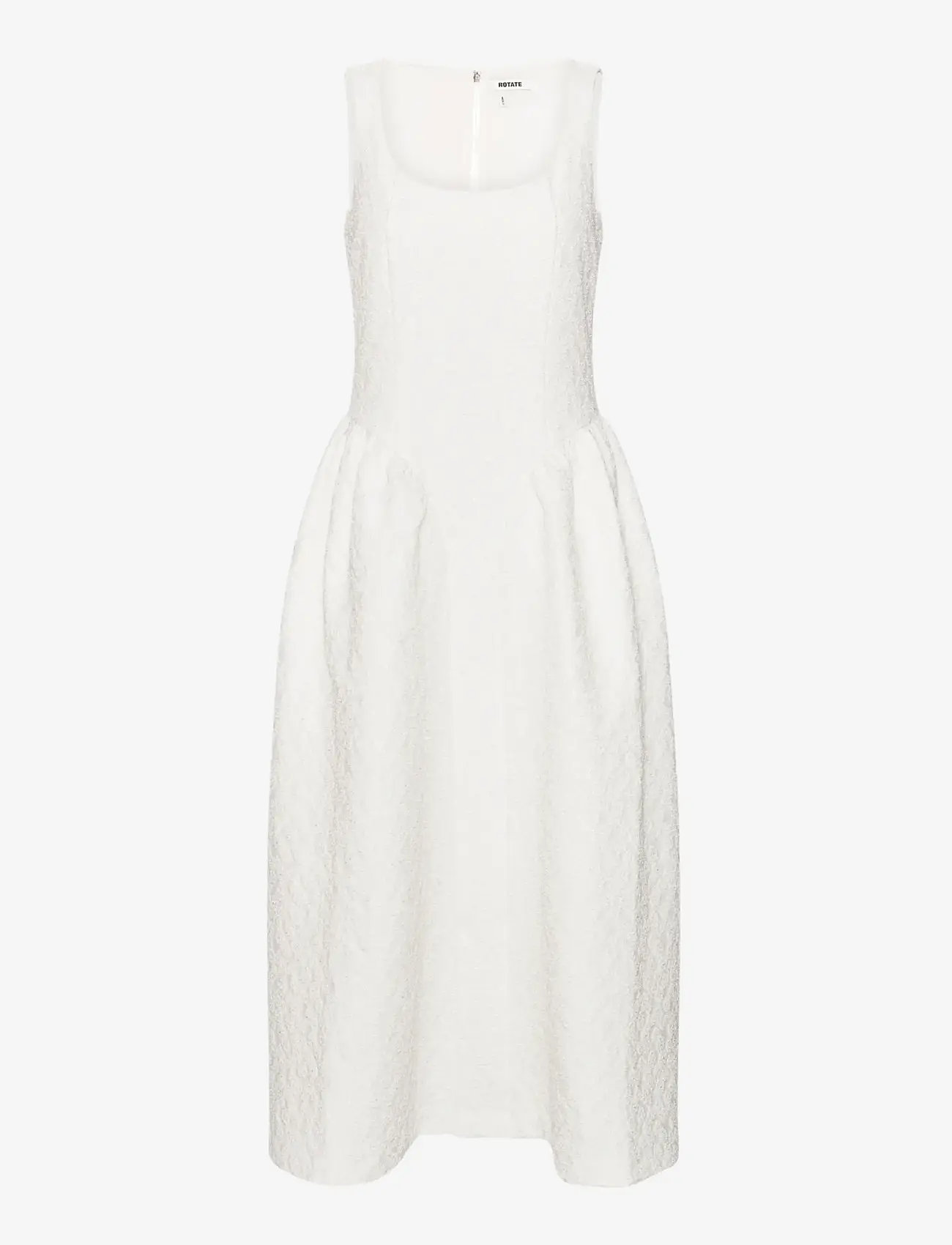 ROTATE - JACQUARD MIDI DRESS - brudekjoler - egret - 1