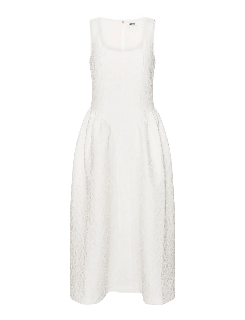 ROTATE - JACQUARD MIDI DRESS - brudekjoler - egret - 1