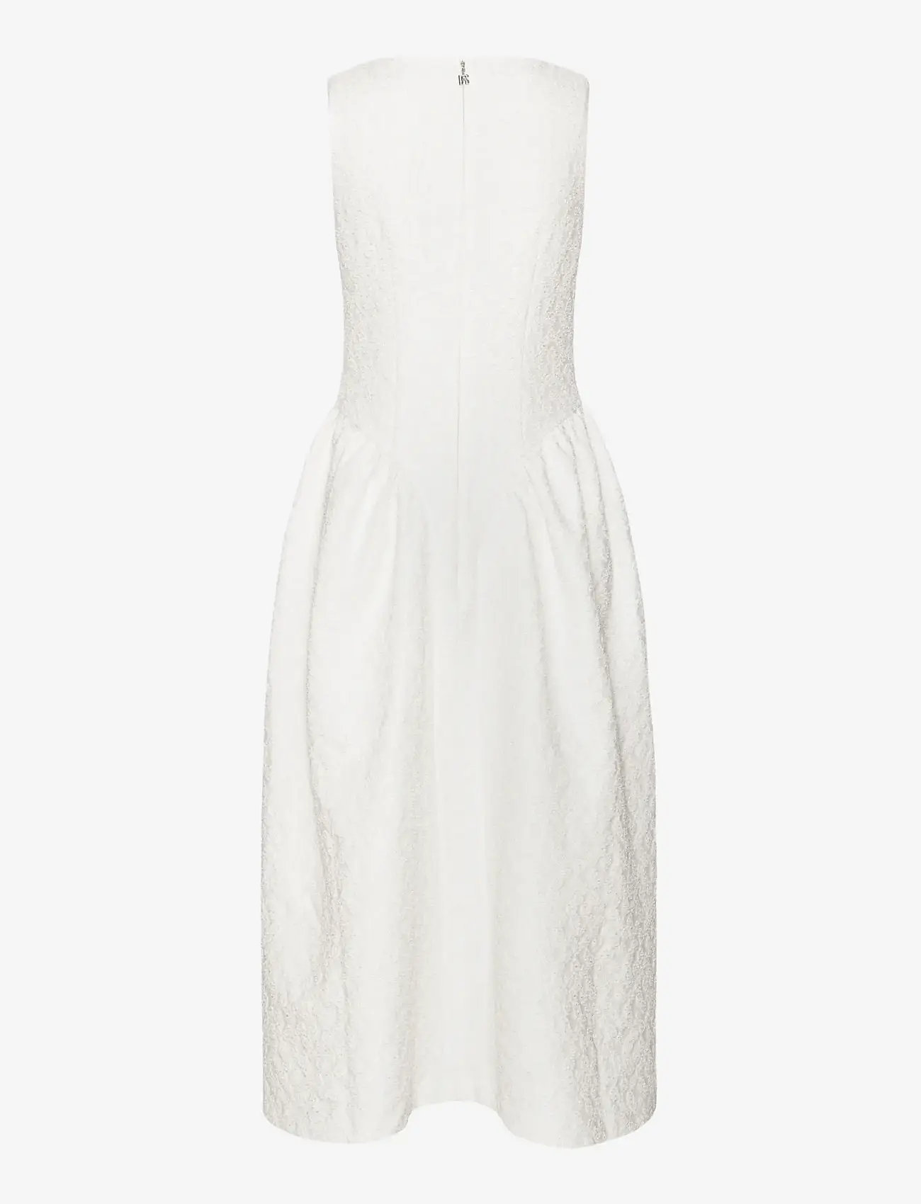 ROTATE - JACQUARD MIDI DRESS - brudekjoler - egret - 2