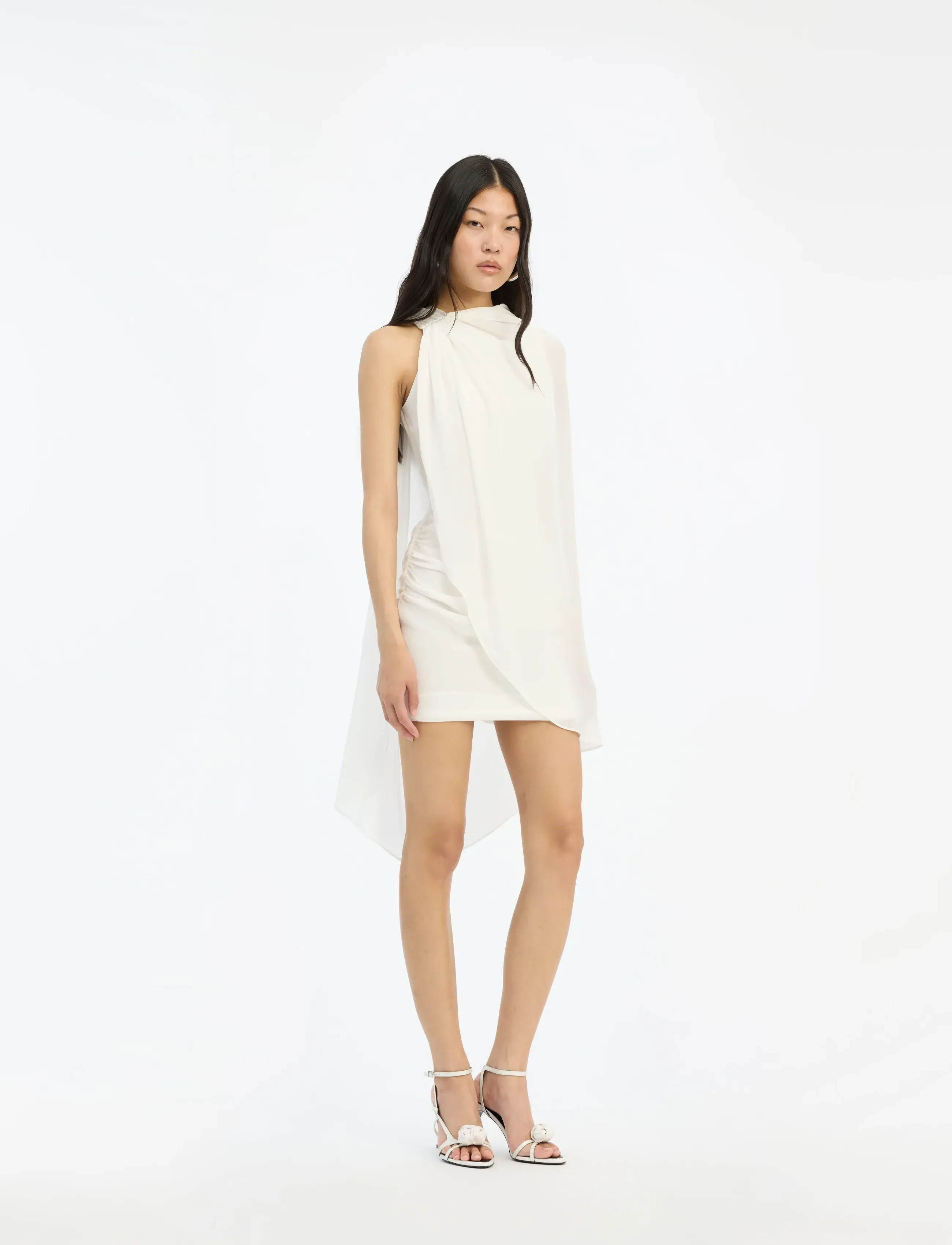 ROTATE Birger Christensen MINI CAPE DRESS - Uus - EGRET / cream