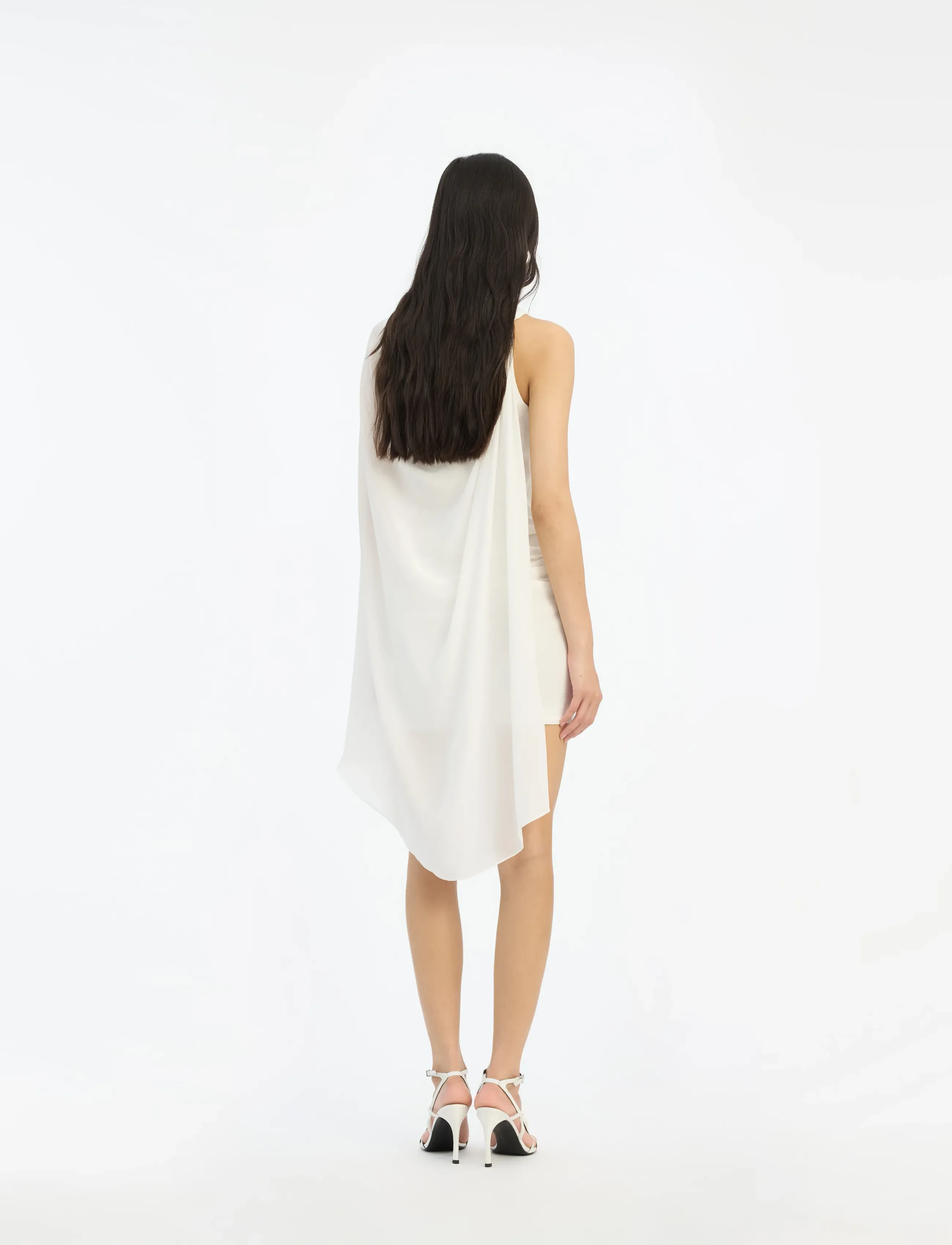 ROTATE - MINI CAPE DRESS - brudekjoler - egret - 3