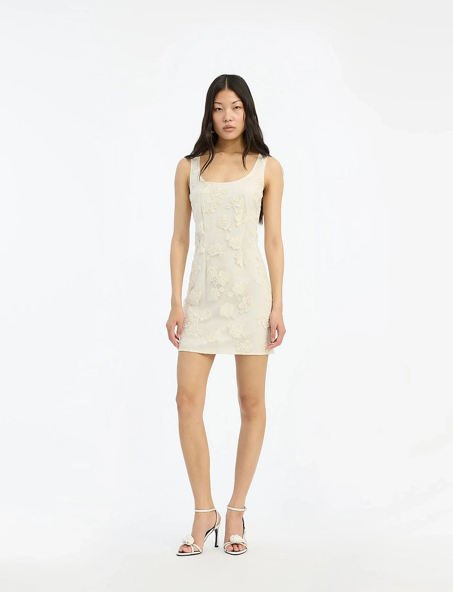 ROTATE - BEADED MINI DRESS - pulmakleidid - egret - 0