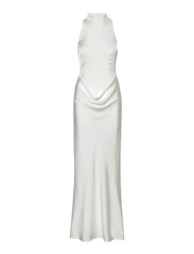 ROTATE Birger Christensen - SATIN MAXI TRAIN DRESS - maxi dresses - egret - 1