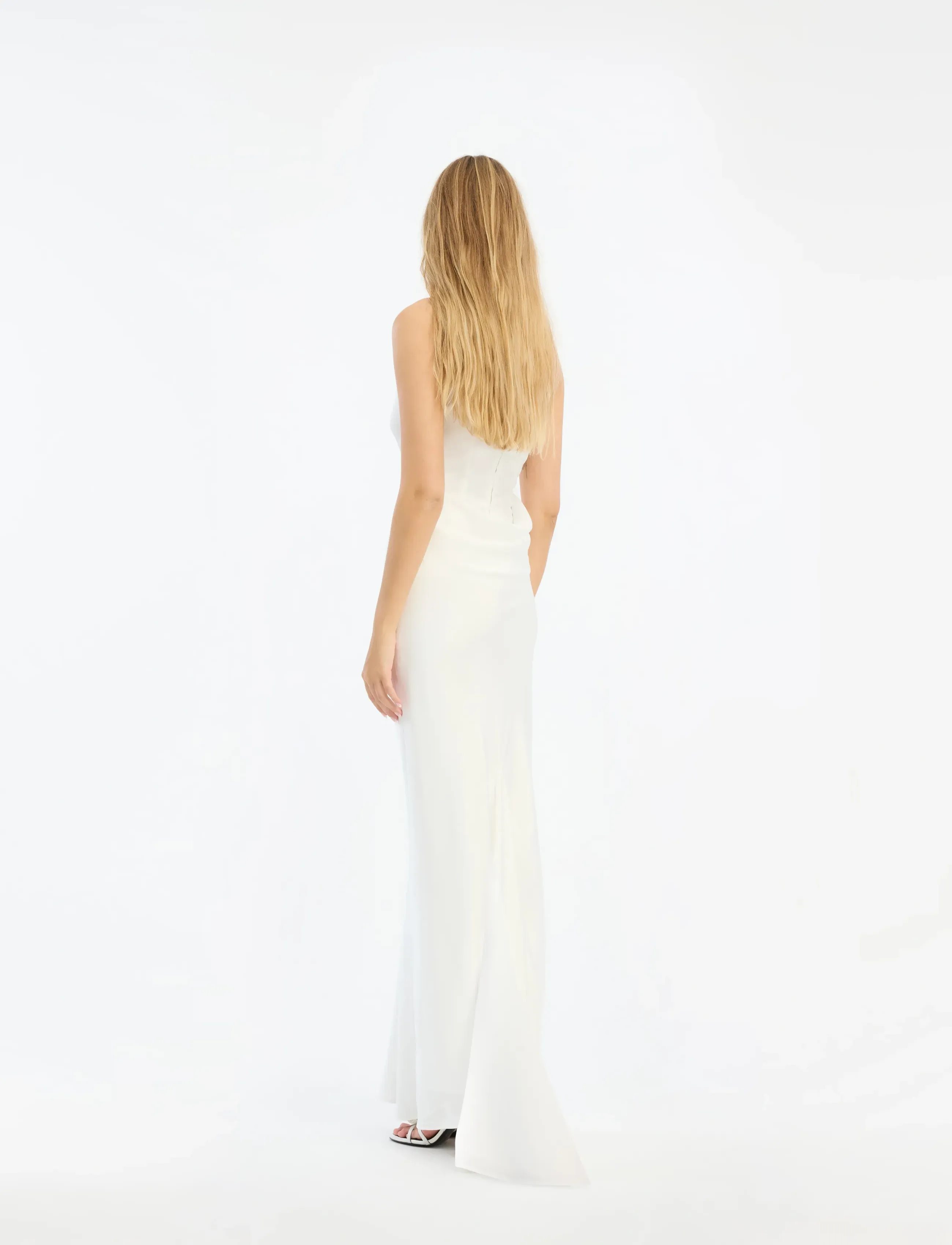 ROTATE - SATIN MAXI TRAIN DRESS - brautkleider - egret - 3