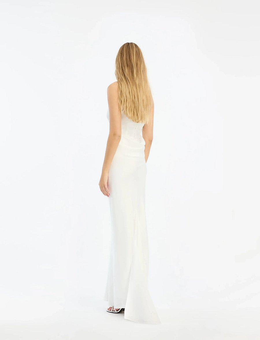 ROTATE - SATIN MAXI TRAIN DRESS - brautkleider - egret - 3