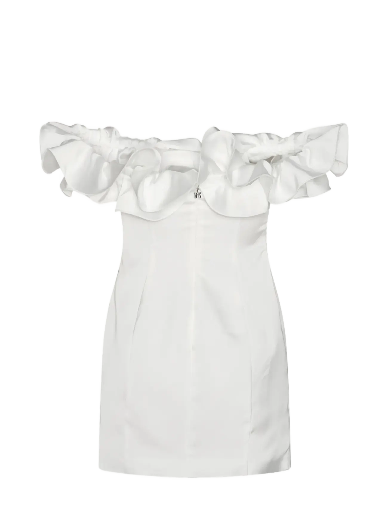 ROTATE - SATIN MINI RUFFLE DRESS - brautkleider - egret - 2