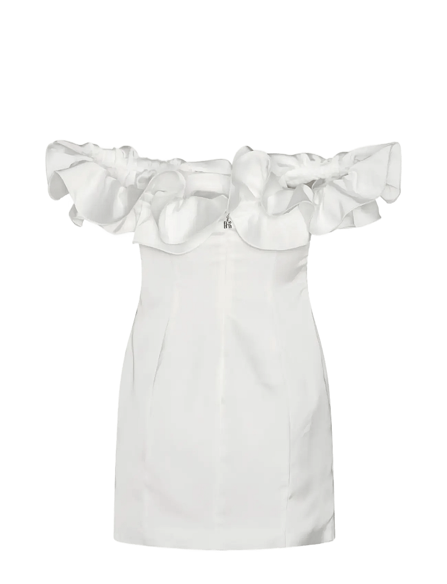 ROTATE - SATIN MINI RUFFLE DRESS - brautkleider - egret - 2