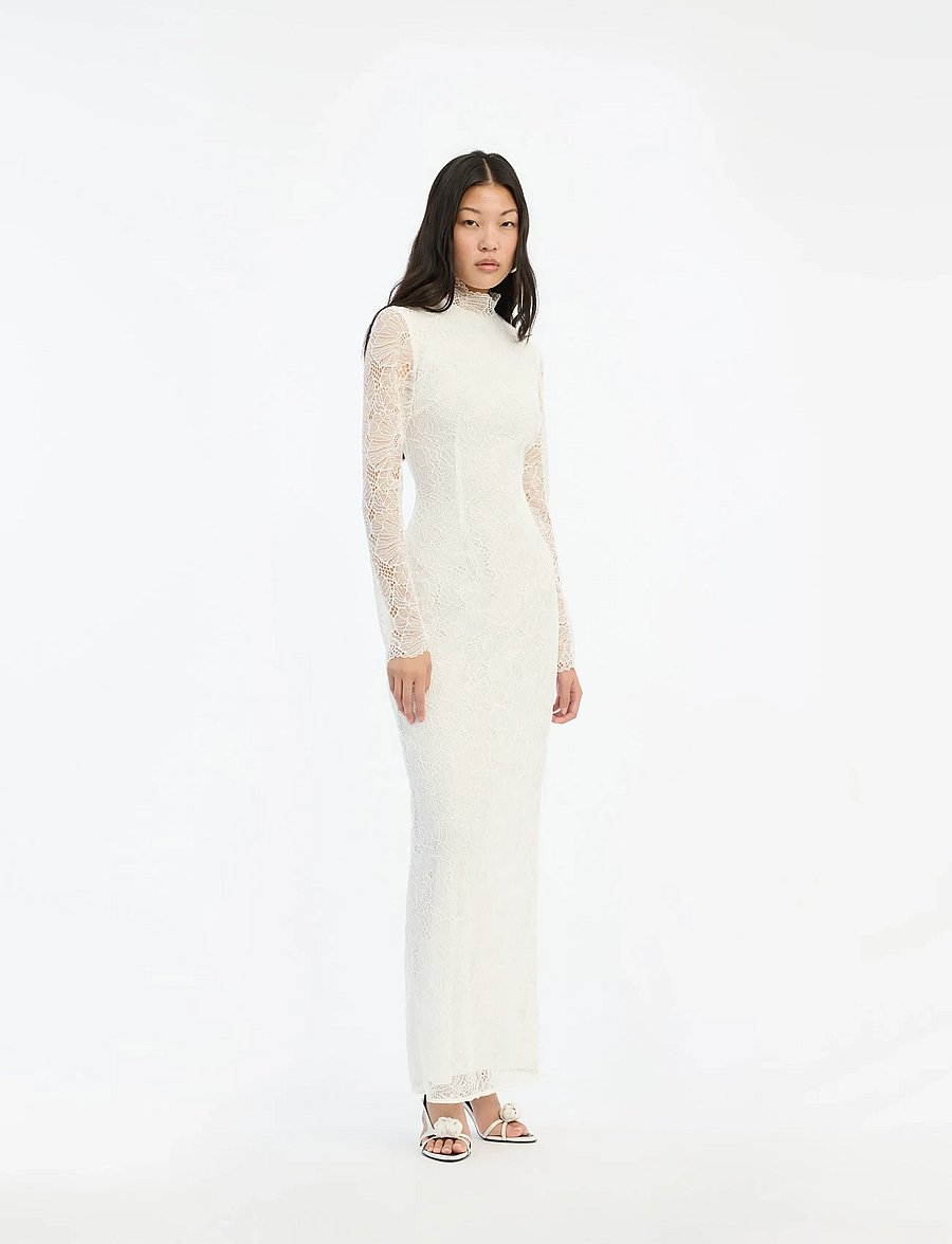 ROTATE - LACE OPEN BACK DRESS - brautkleider - egret - 0