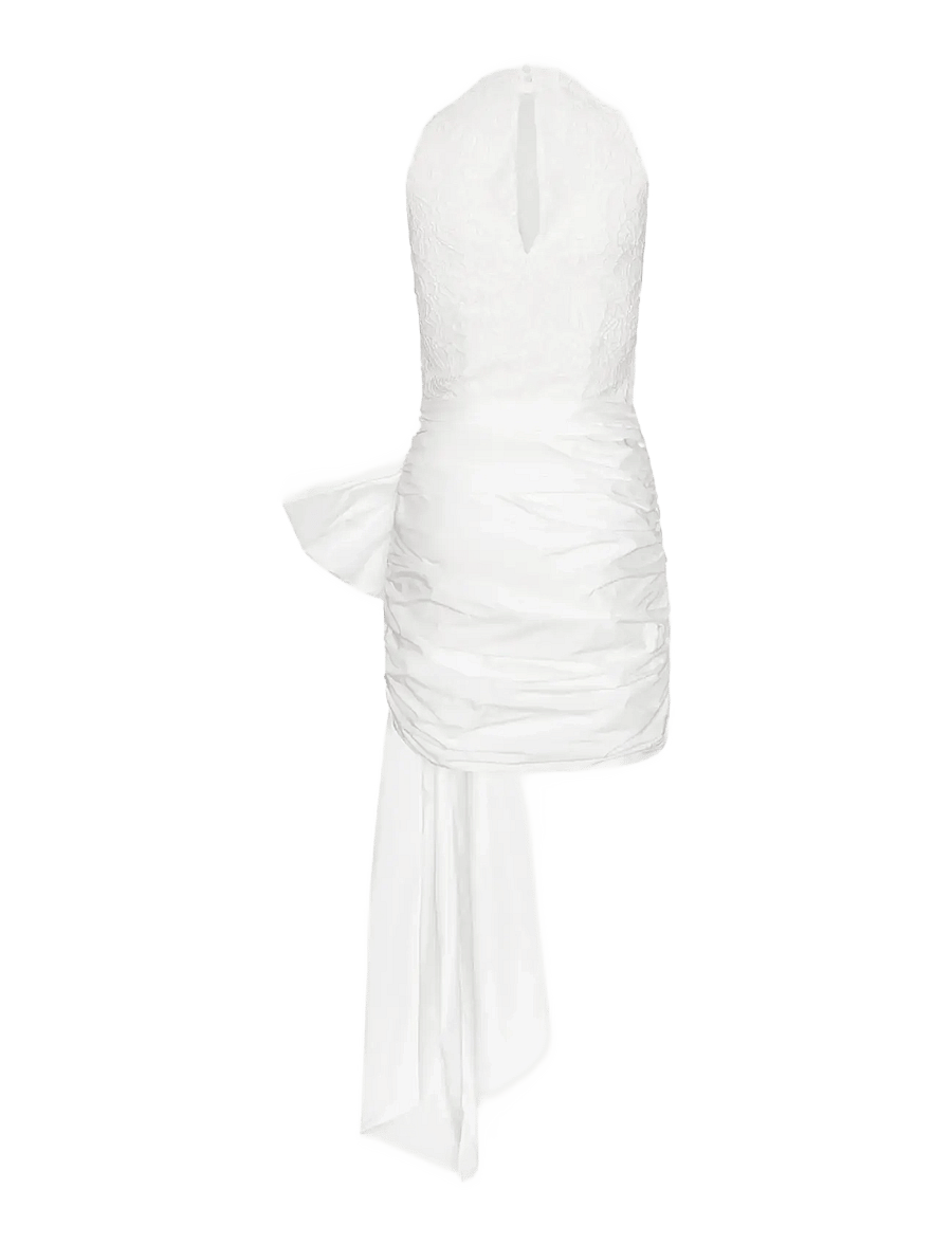 ROTATE - LACE MINI BOW DRESS - brudekjoler - egret - 2