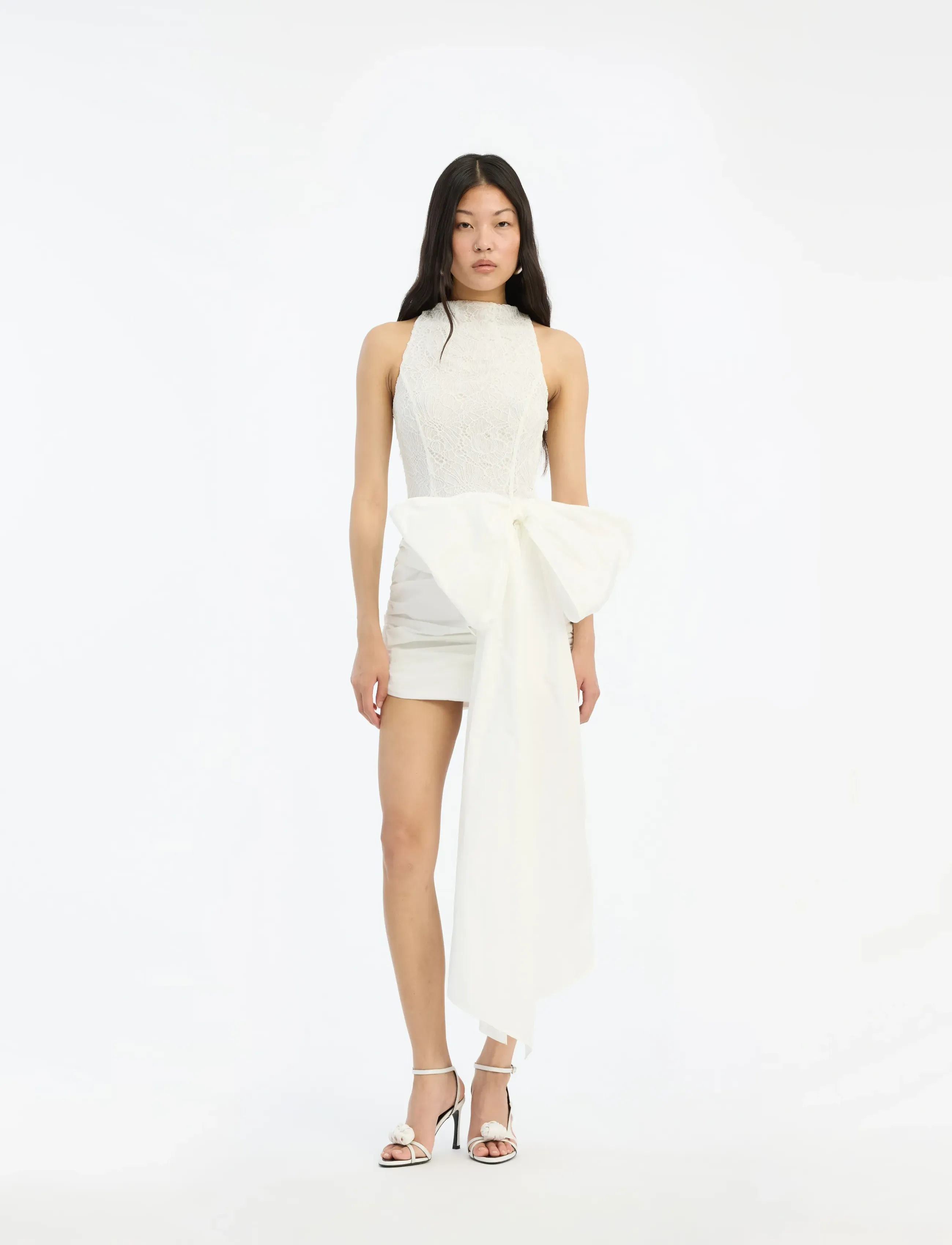 ROTATE Birger Christensen LACE MINI BOW DRESS - Designers - EGRET / white