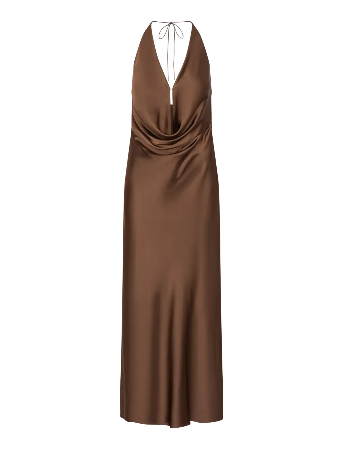 CHIFFON HALTER DRESS - POTTING SOIL