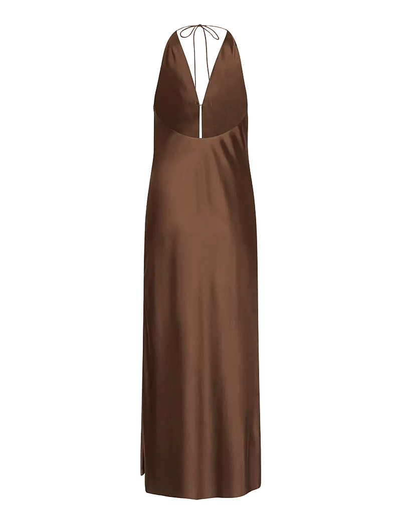 ROTATE Birger Christensen - CHIFFON HALTER DRESS - aftenkjoler - potting soil - 2