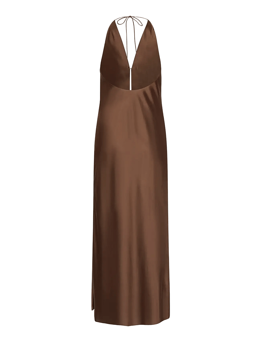 ROTATE - CHIFFON HALTER DRESS - aftonklänningar - potting soil - 2