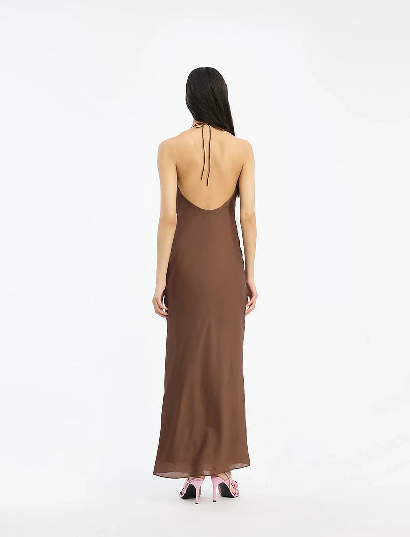 ROTATE Birger Christensen - CHIFFON HALTER DRESS - aftenkjoler - potting soil - 3