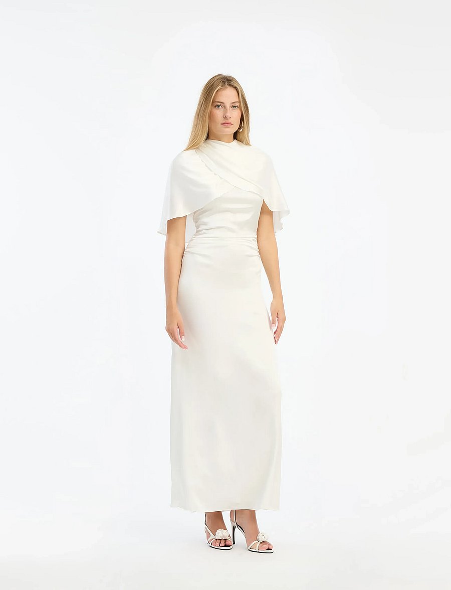 ROTATE - MAXI CAPE DRESS - vestuvinės suknelės - egret - 0