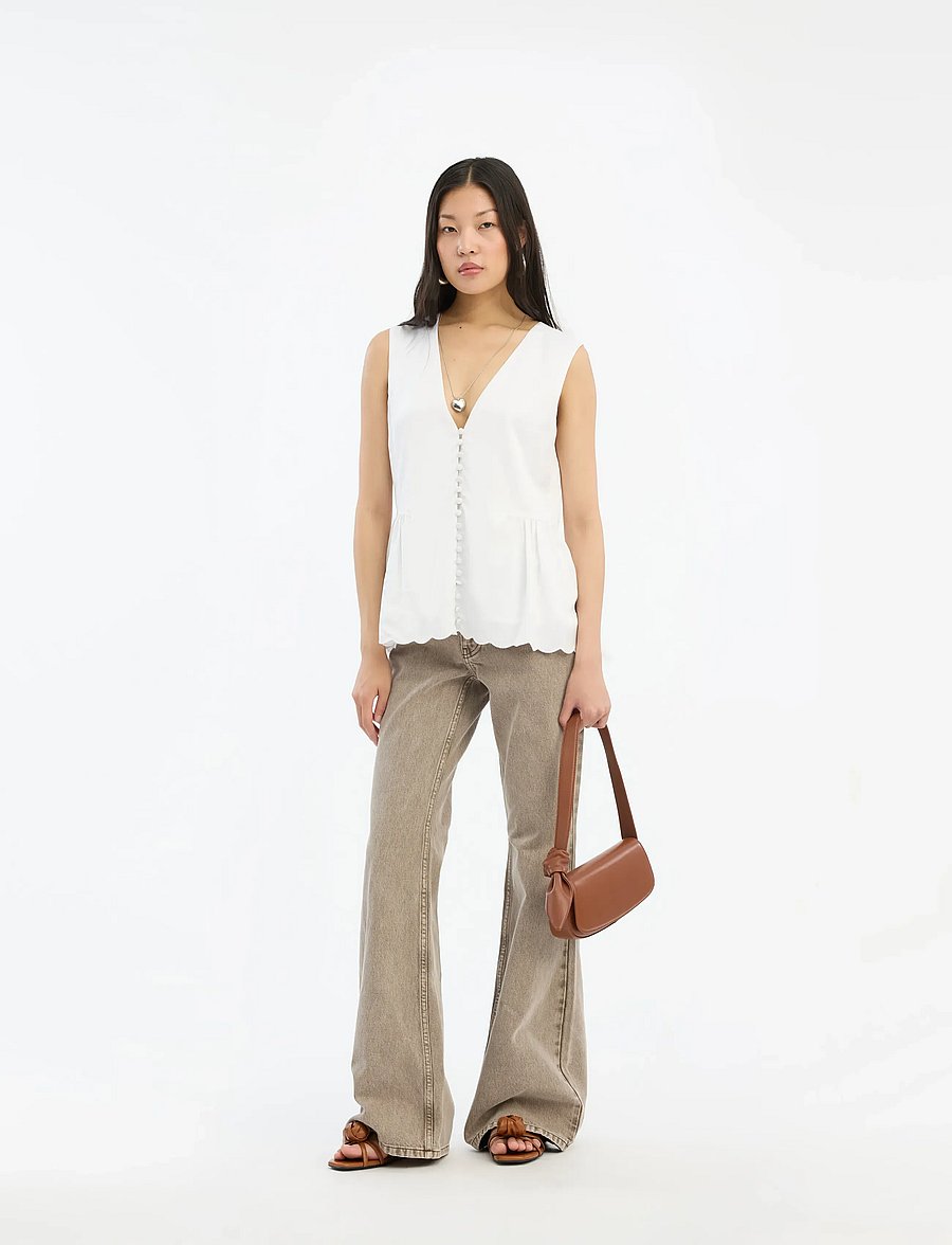 ROTATE - Flared highwaisted jeans - jeans - driftwood - 0