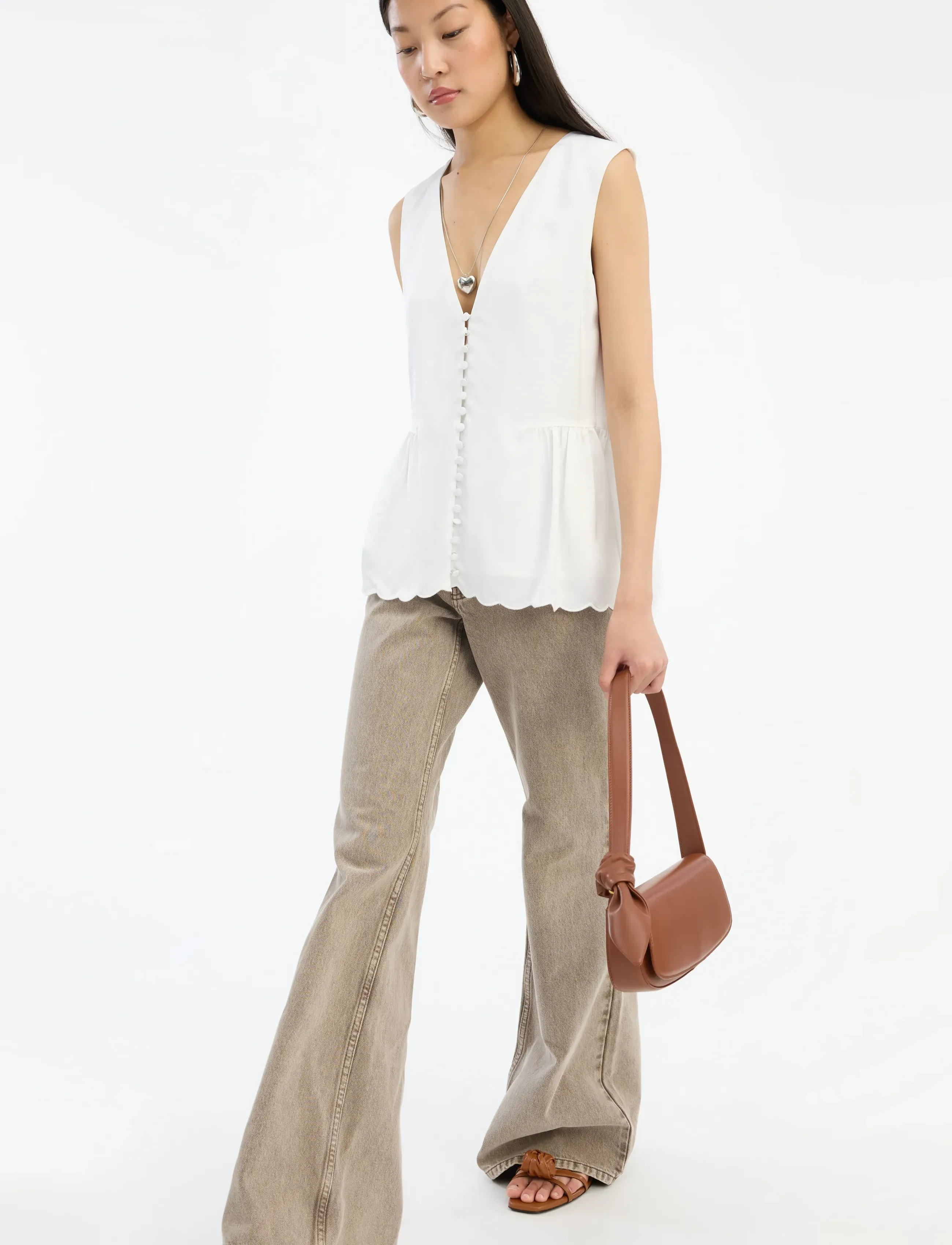 ROTATE - Flared highwaisted jeans - jeans - driftwood - 3