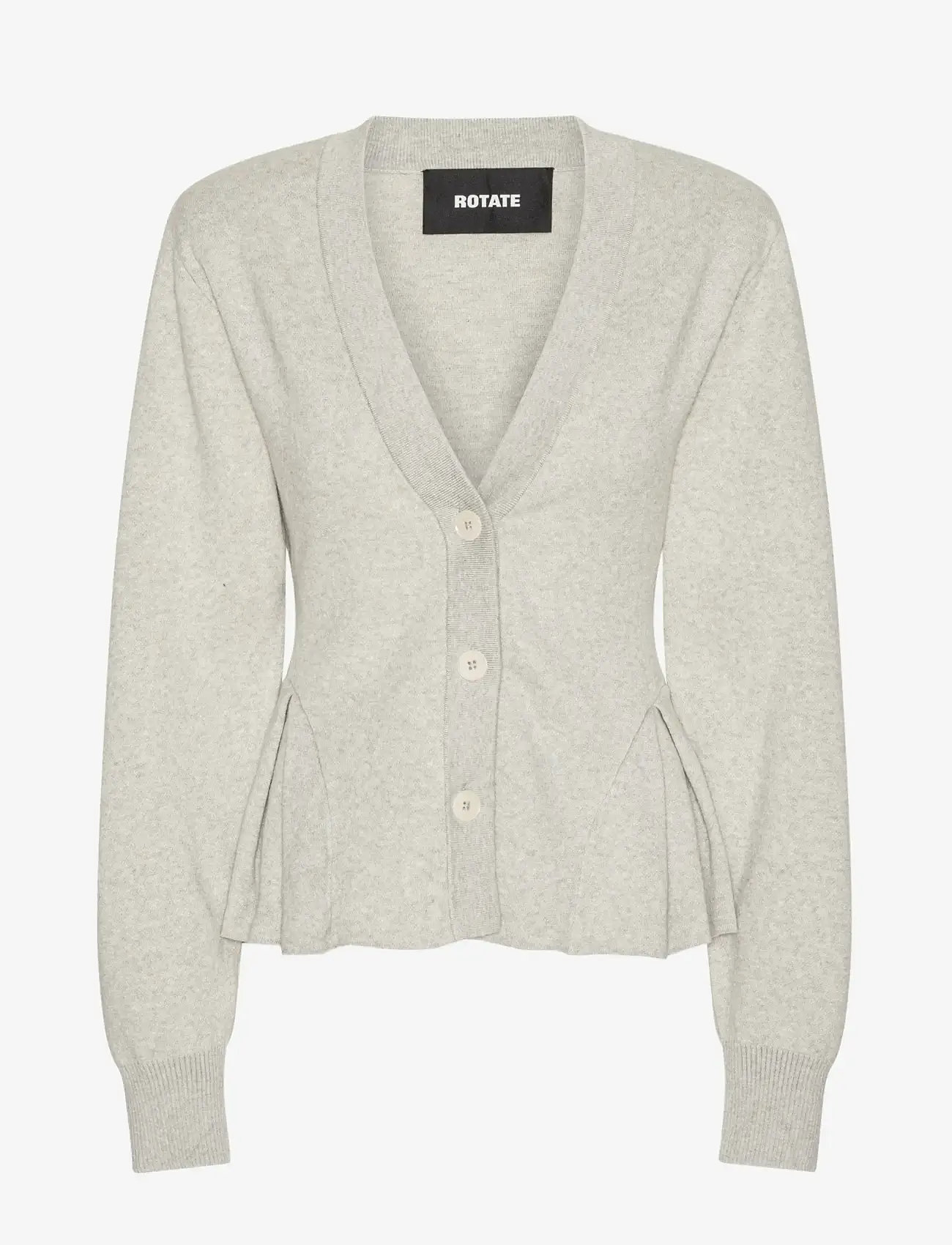 ROTATE Birger Christensen - PEPLUM KNIT CARDIGAN - kashmir - pumice stone - 1