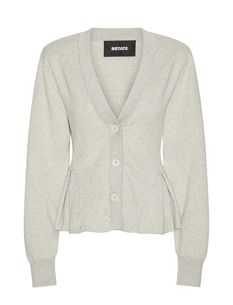 ROTATE Birger Christensen - PEPLUM KNIT CARDIGAN - kashmir - pumice stone - 1