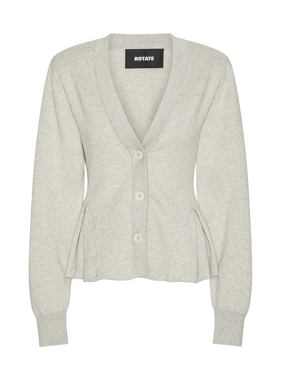 ROTATE - PEPLUM KNIT CARDIGAN - kaschmir - pumice stone - 1
