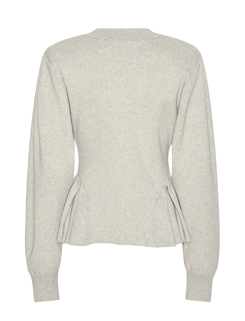 ROTATE Birger Christensen - PEPLUM KNIT CARDIGAN - kashmir - pumice stone - 2