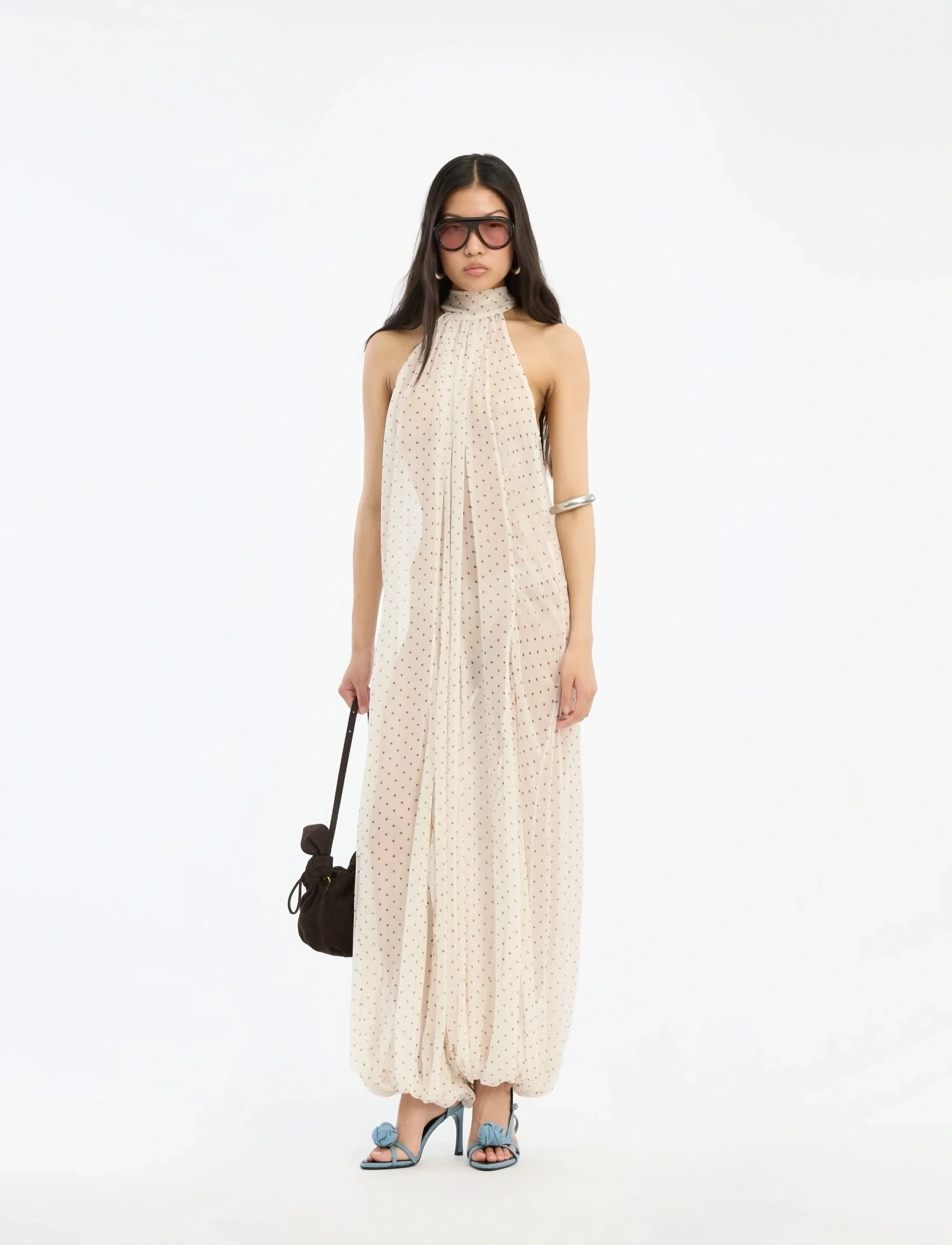 ROTATE CHIFFON BALLOON JUMPSUIT - ROTATE - EGRET COMB. / cream