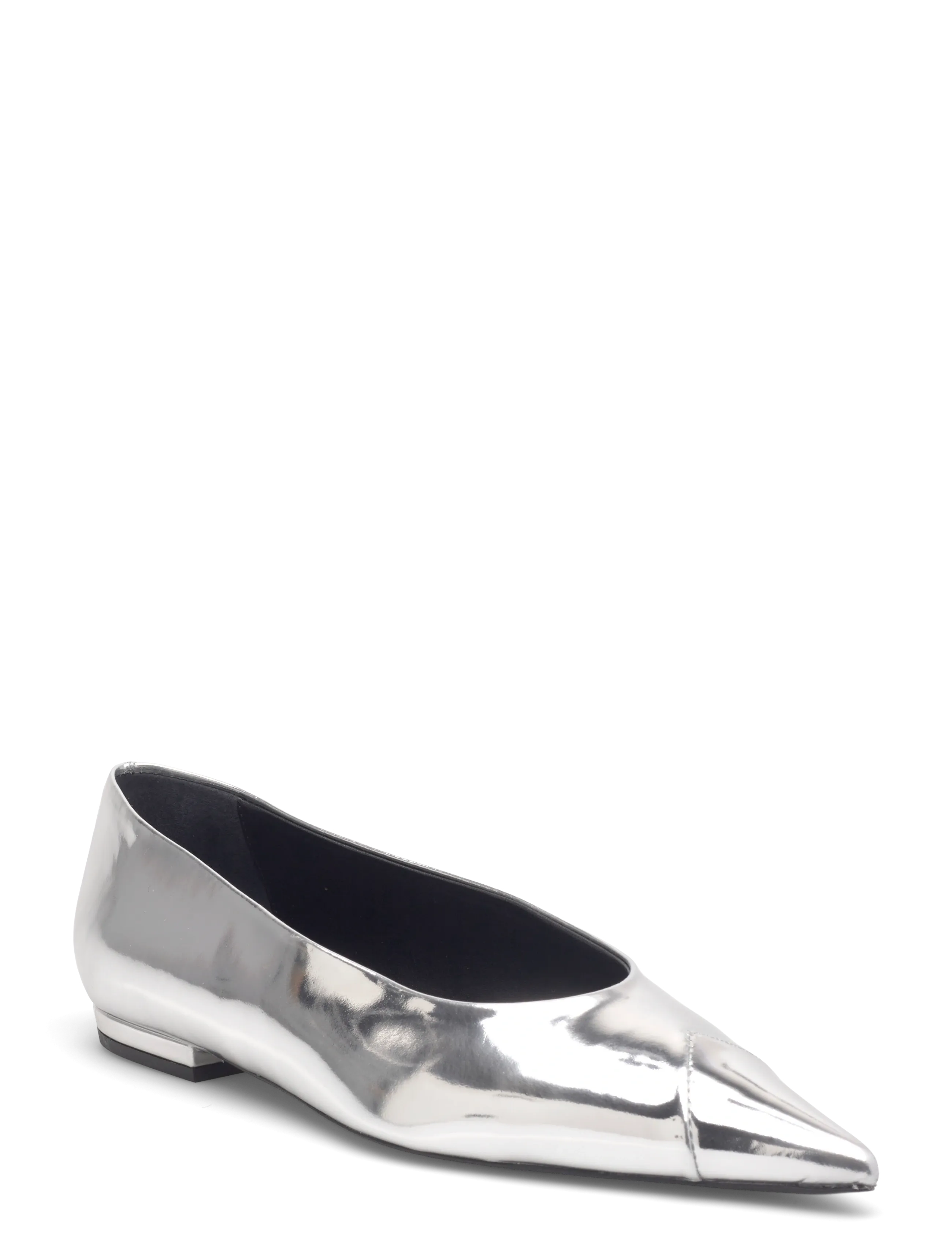 ROTATE LEATHER POINTED BALLERINA - Ballerinas - SILVER / silver