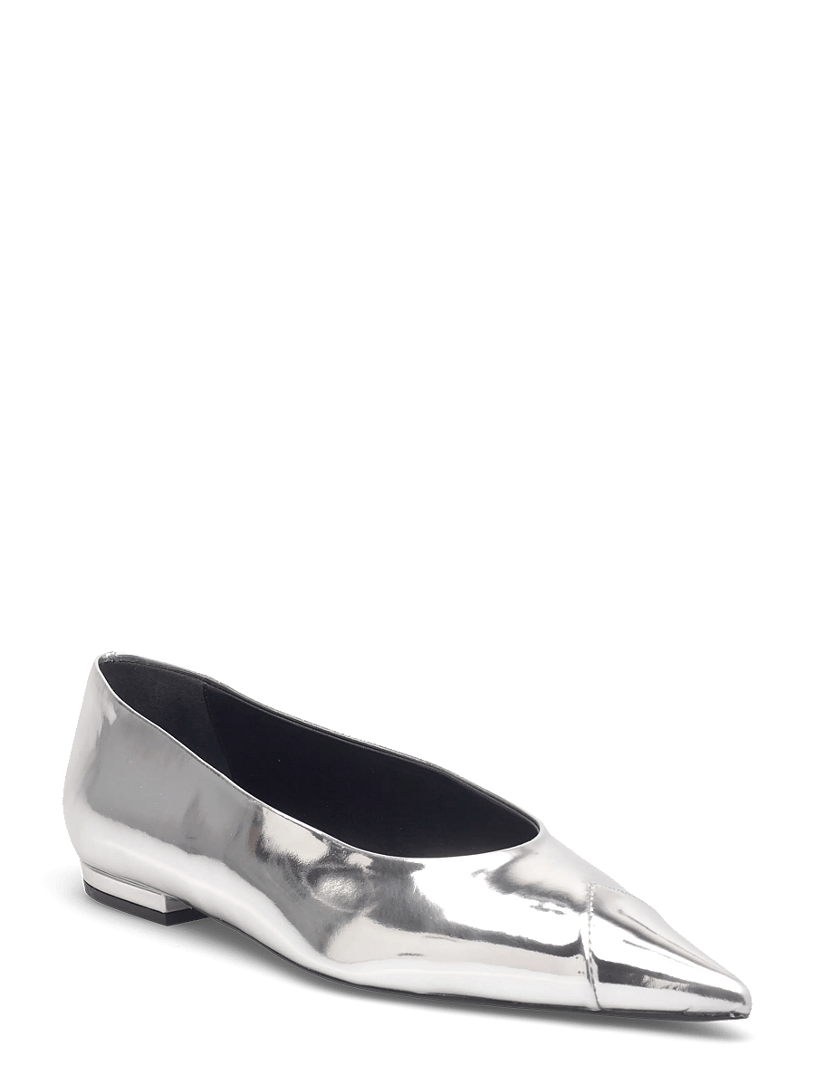 ROTATE - LEATHER POINTED BALLERINA - ballerinaer - silver - 0