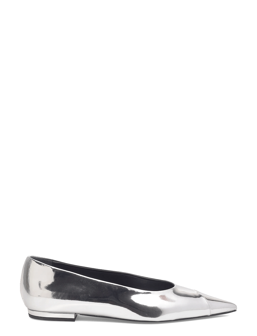 ROTATE - LEATHER POINTED BALLERINA - ballerinaer - silver - 1