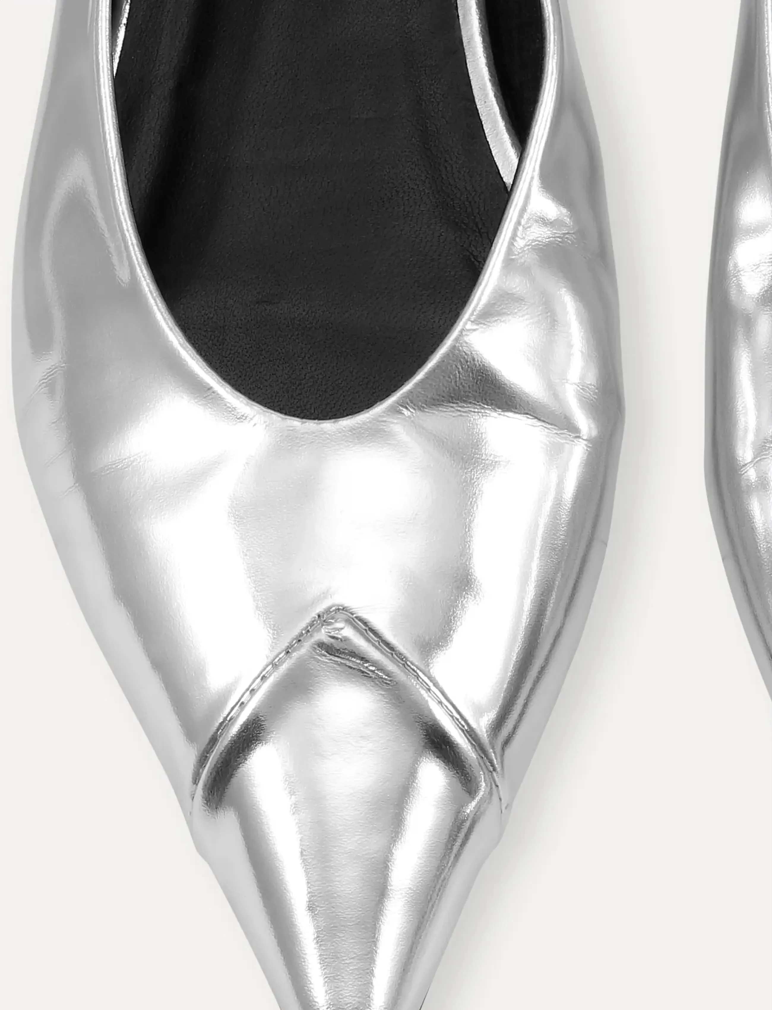 ROTATE - LEATHER POINTED BALLERINA - silver - 5