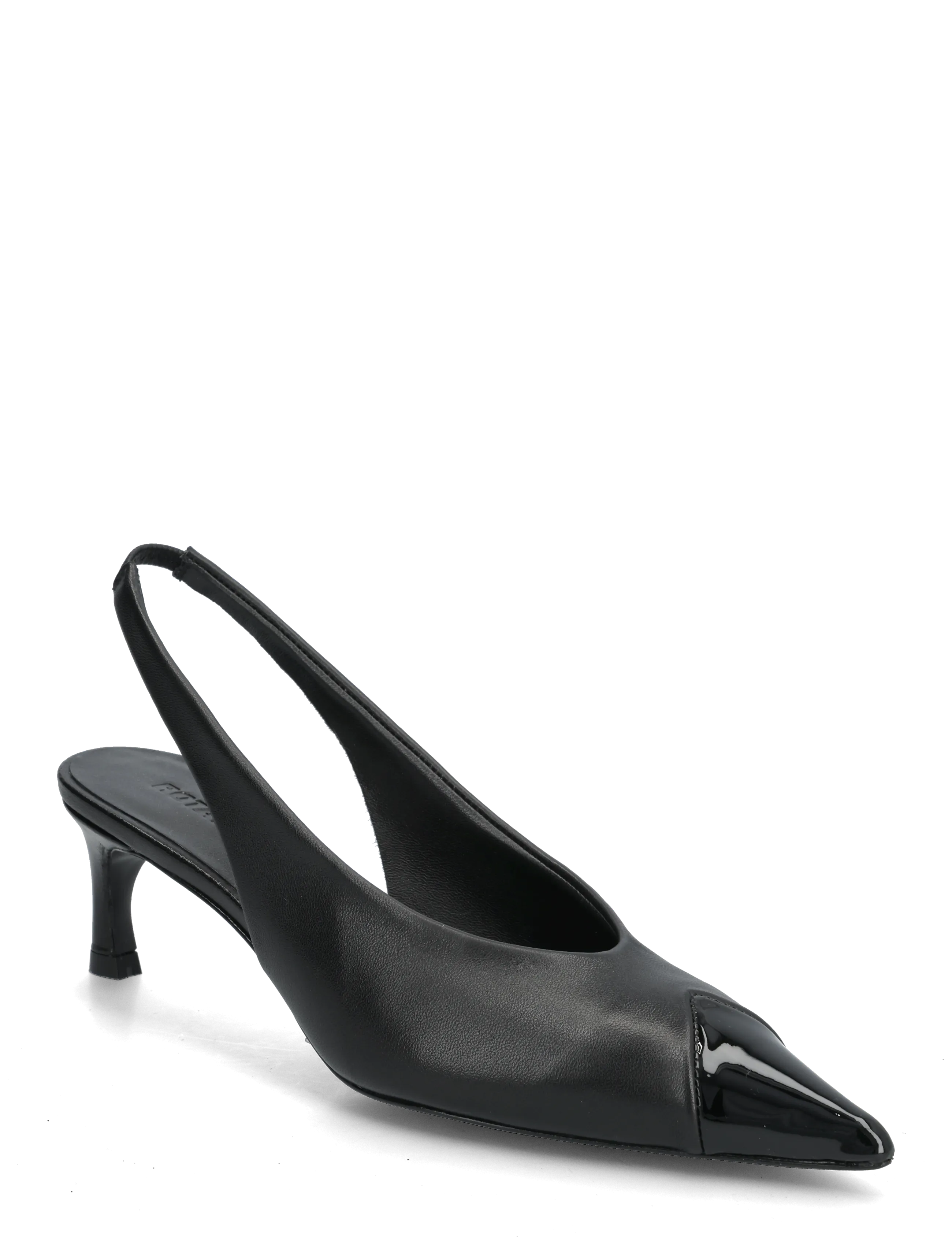 LEATHER SLINGBACK PUMP - BLACK