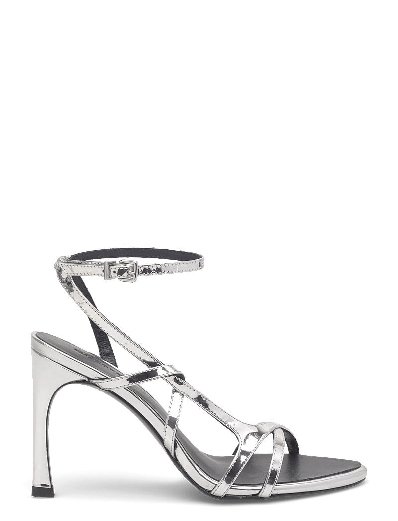 ROTATE Birger Christensen - LEATHER STRAPPY SANDAL - heeled sandals - silver - 1
