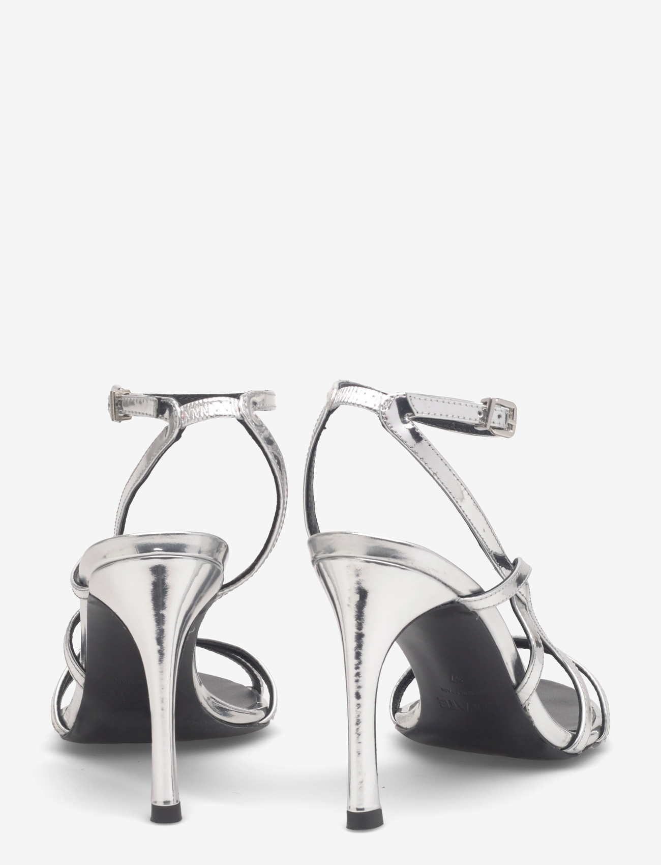 ROTATE Birger Christensen - LEATHER STRAPPY SANDAL - heeled sandals - silver - 4