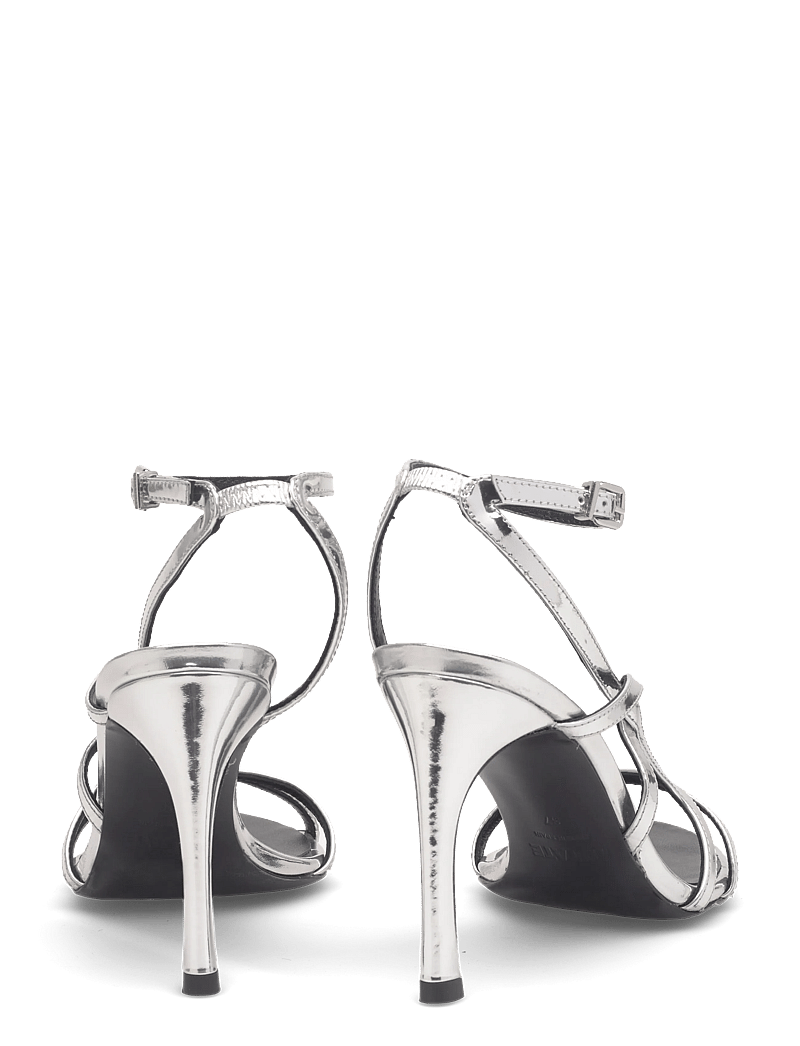 ROTATE Birger Christensen - LEATHER STRAPPY SANDAL - heeled sandals - silver - 4