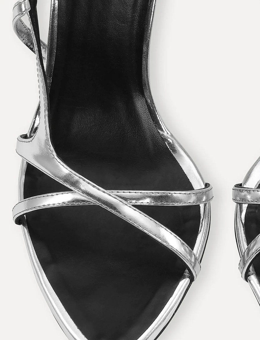 ROTATE - LEATHER STRAPPY SANDAL - sandaletter - silver - 5
