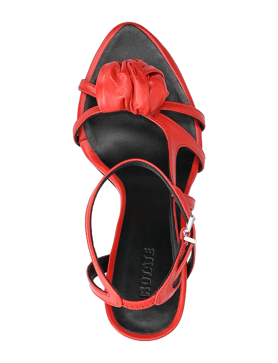 ROTATE - LEATHER KNOT SANDAL - heeled sandals - barbados cherry - 3