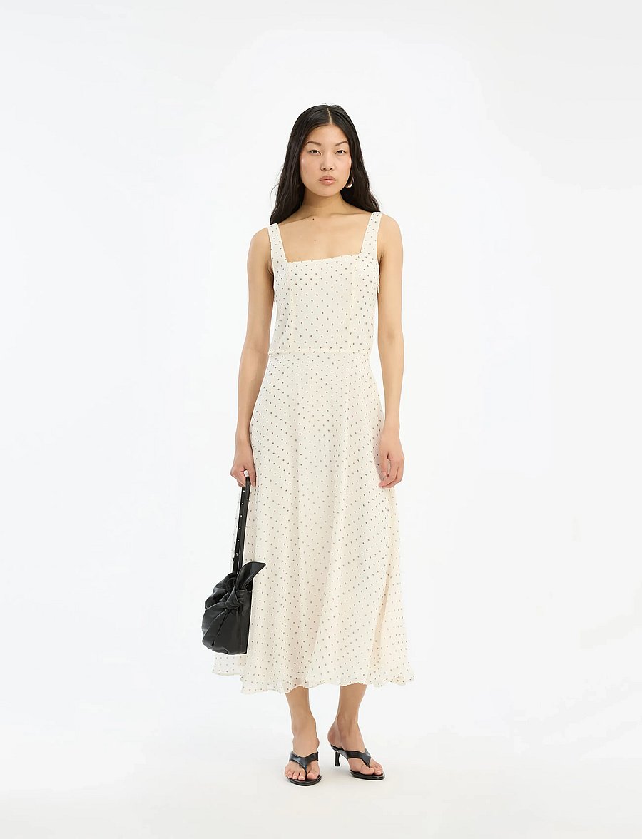 ROTATE - CHIFFON FLARED MIDI DRESS - sommarklänningar - egret comb. - 0