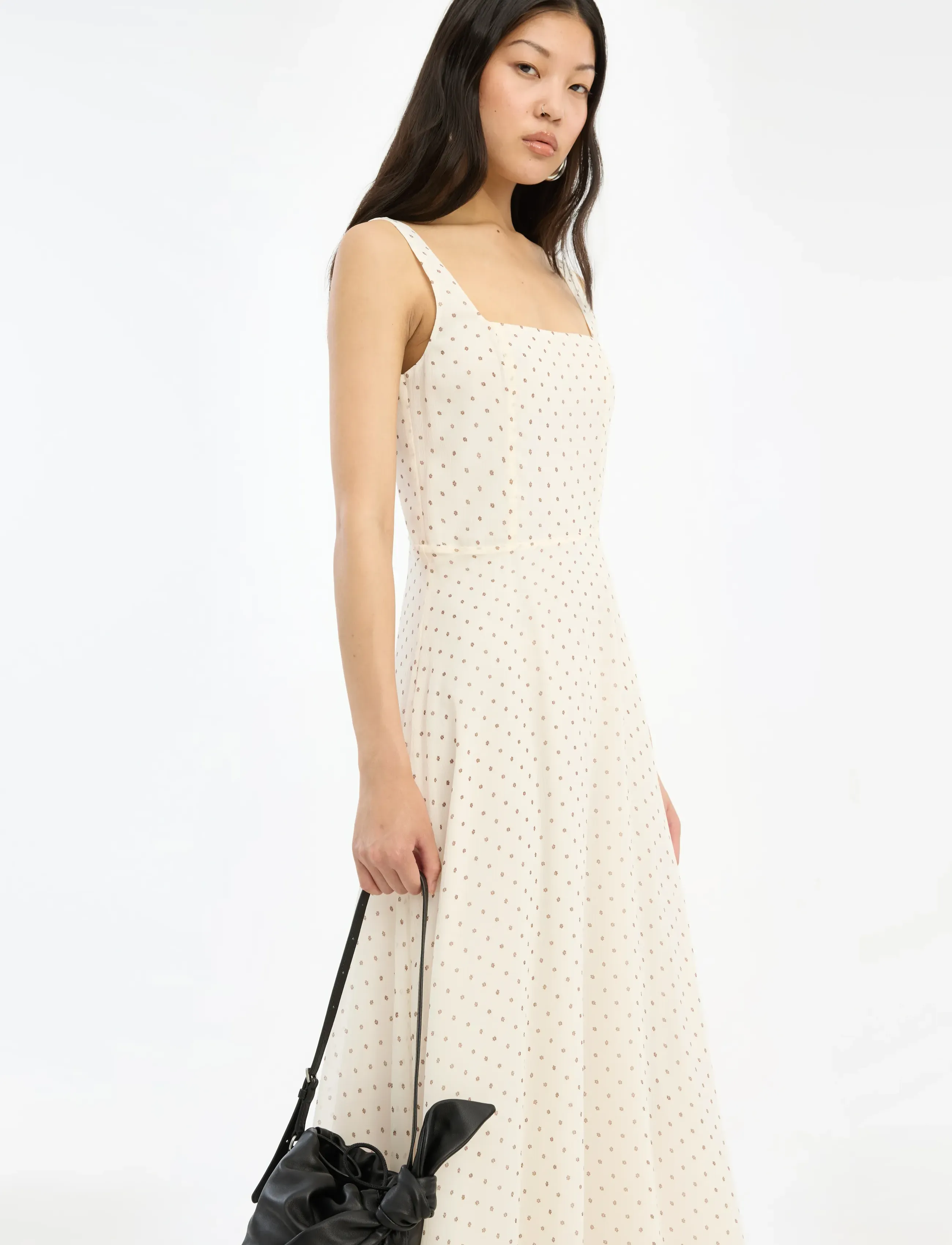 ROTATE - CHIFFON FLARED MIDI DRESS - sommarklänningar - egret comb. - 3