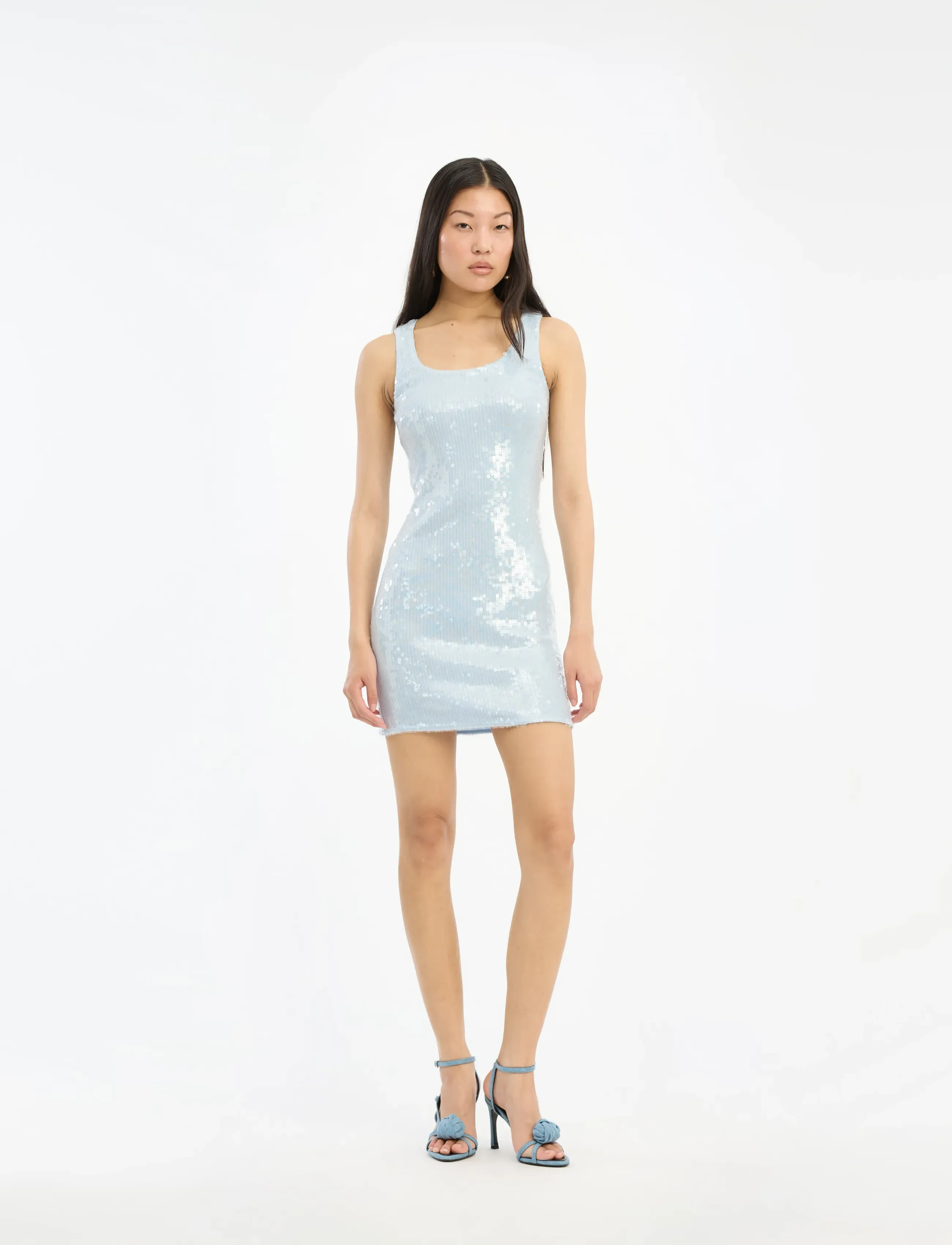 ROTATE Sequins Mini Dress, 34, Designer, Blau - Short Frauen