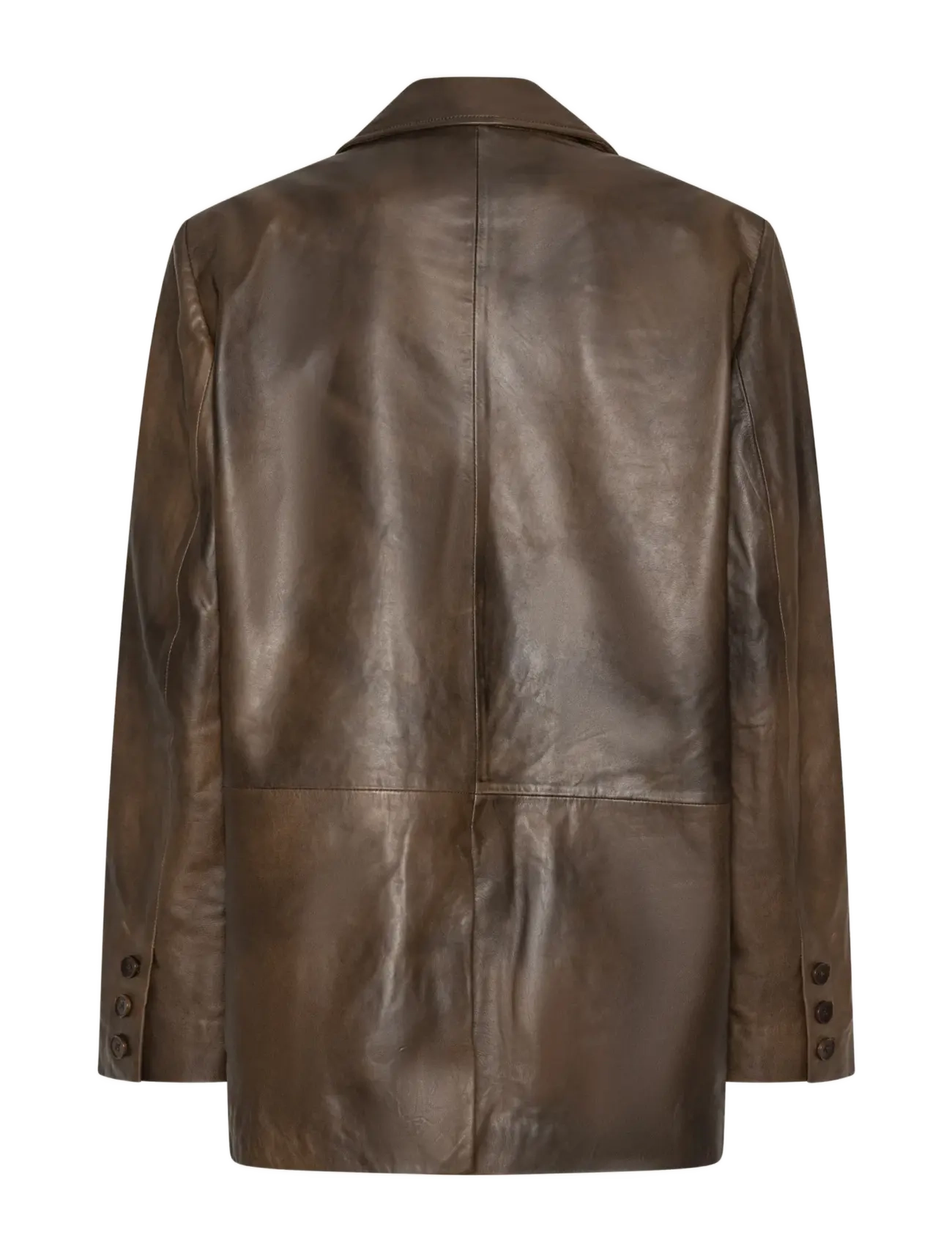 ROTATE - LEATHER OVERSIZED BLAZER - Ühes joones nööpidega bleiserid - potting soil - 2