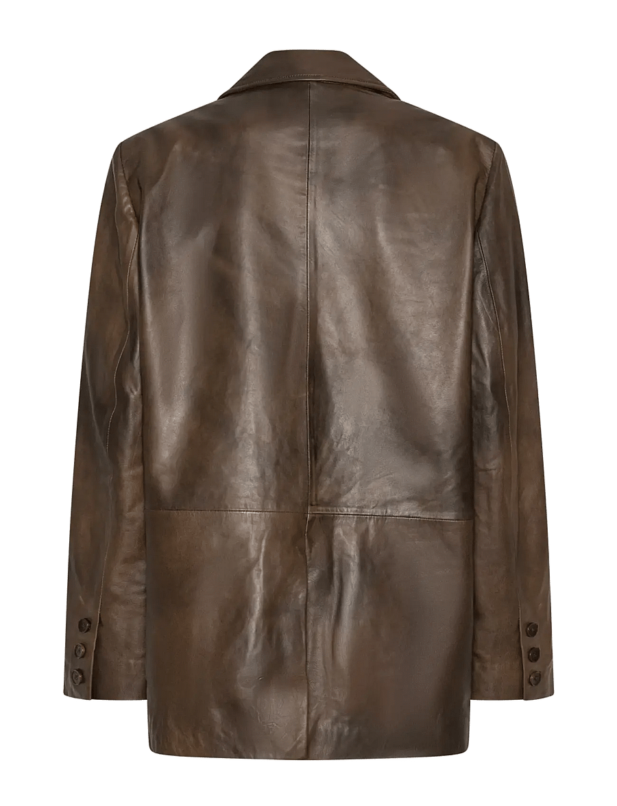 ROTATE - LEATHER OVERSIZED BLAZER - einreihige blazer - potting soil - 2