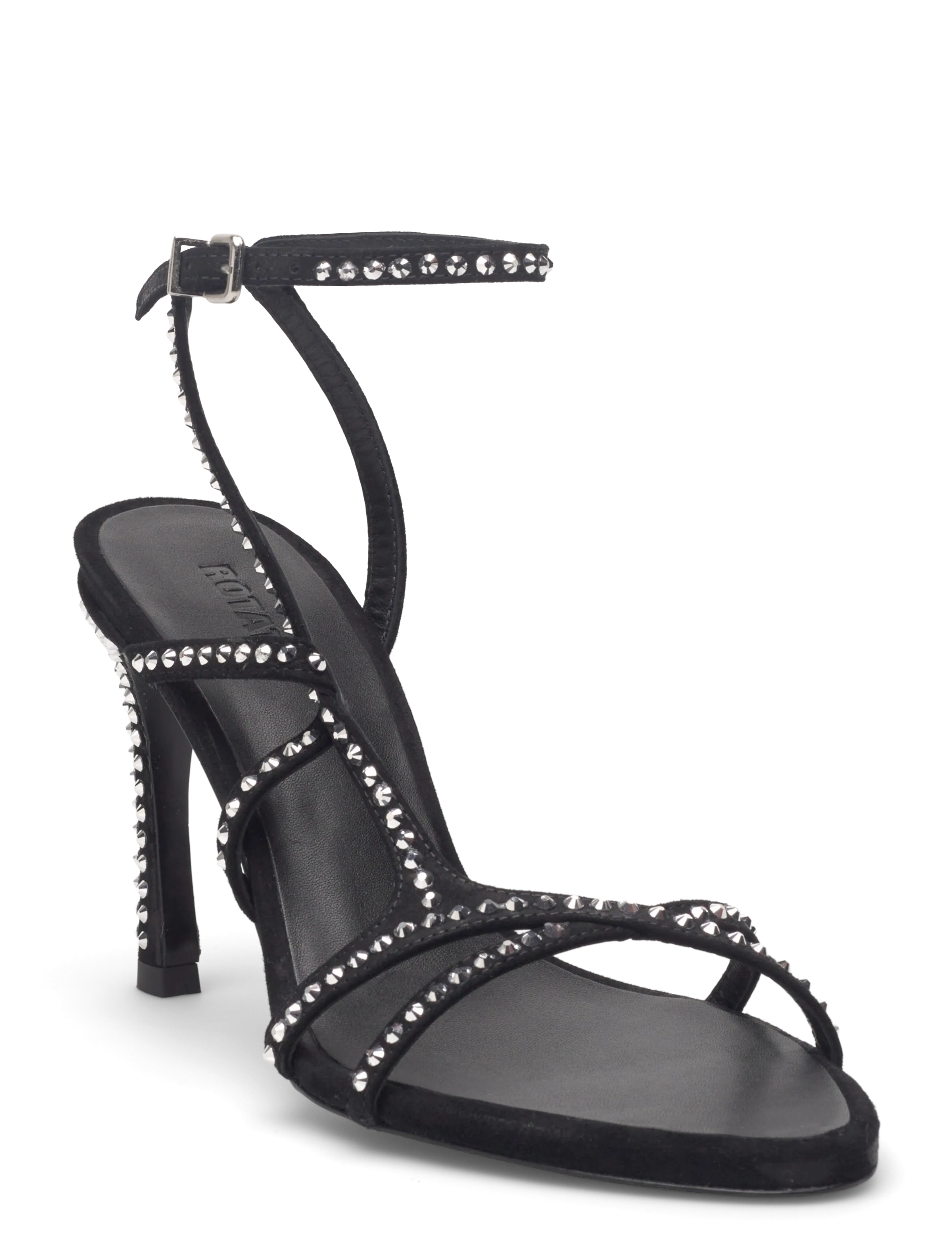 ROTATE Birger Christensen RHINESTONE SANDAL - Apavi - SILVER COMB. / black