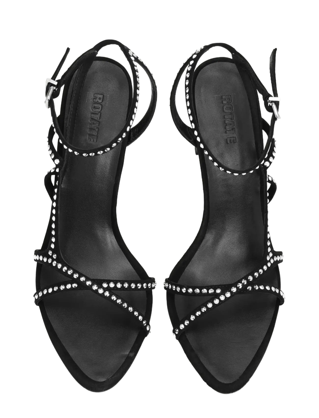 ROTATE - RHINESTONE SANDAL - heeled sandals - silver comb. - 1