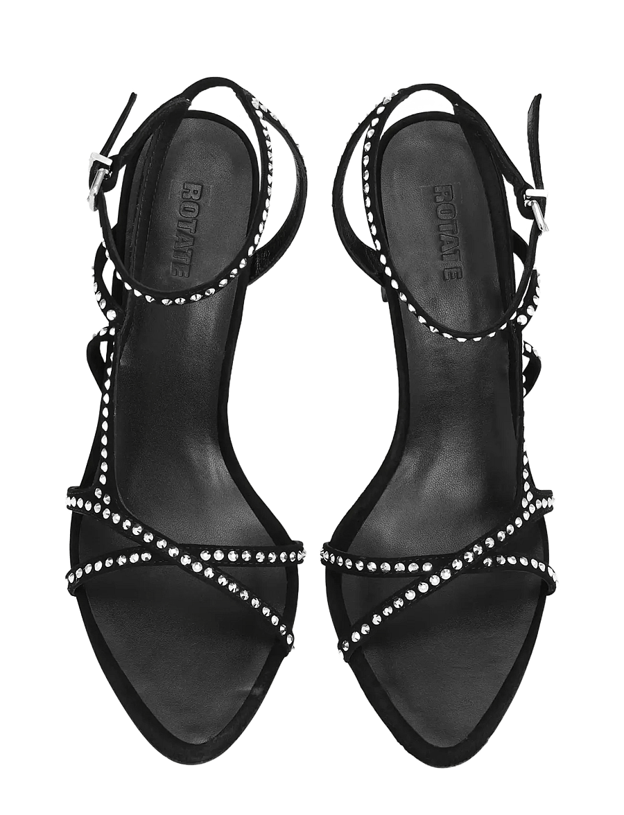 ROTATE - RHINESTONE SANDAL - heeled sandals - silver comb. - 1