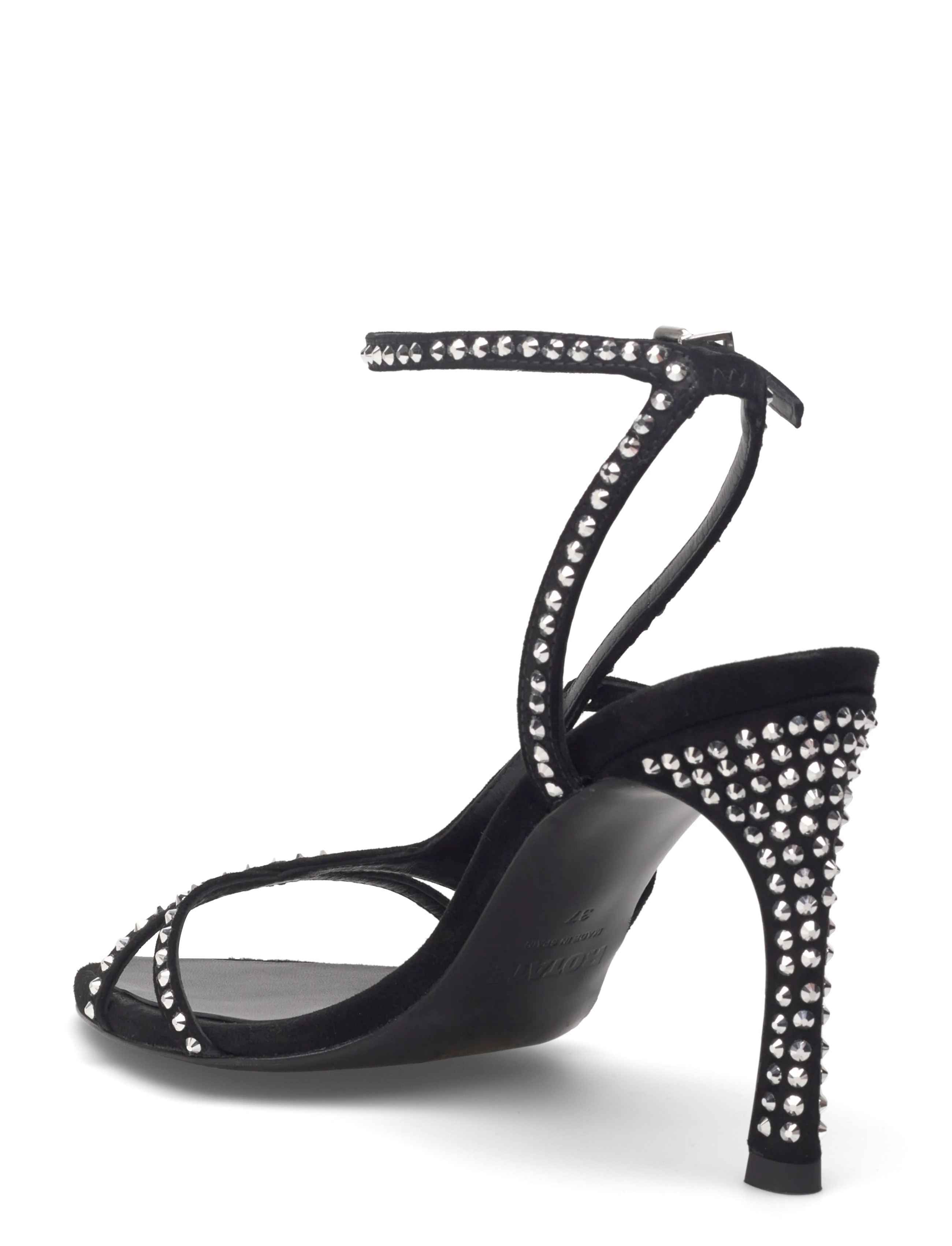 ROTATE - RHINESTONE SANDAL - heeled sandals - silver comb. - 3